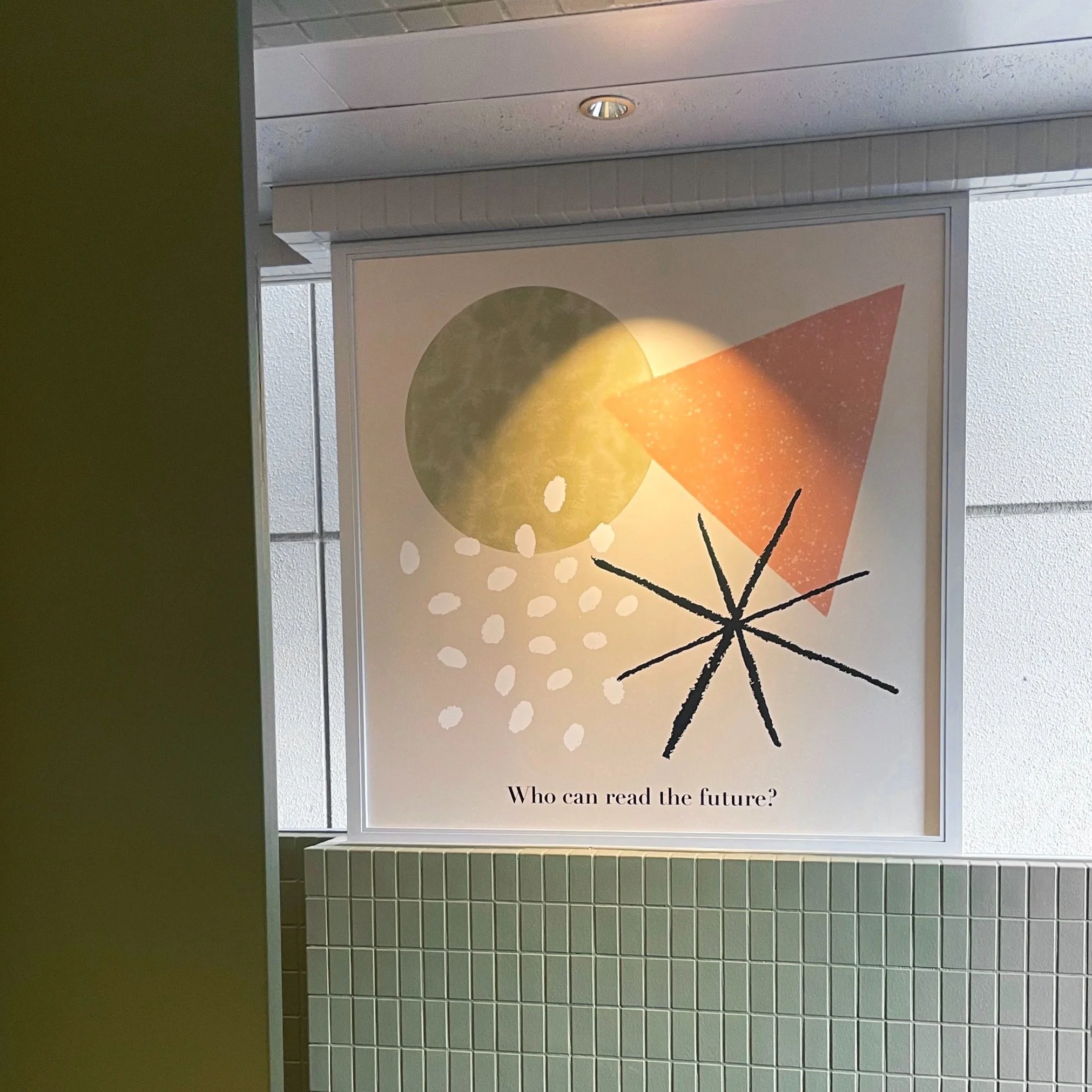 Graphic poster design for Blocks Ebisu shared office hallway by freelance illustrator Sayori Wada