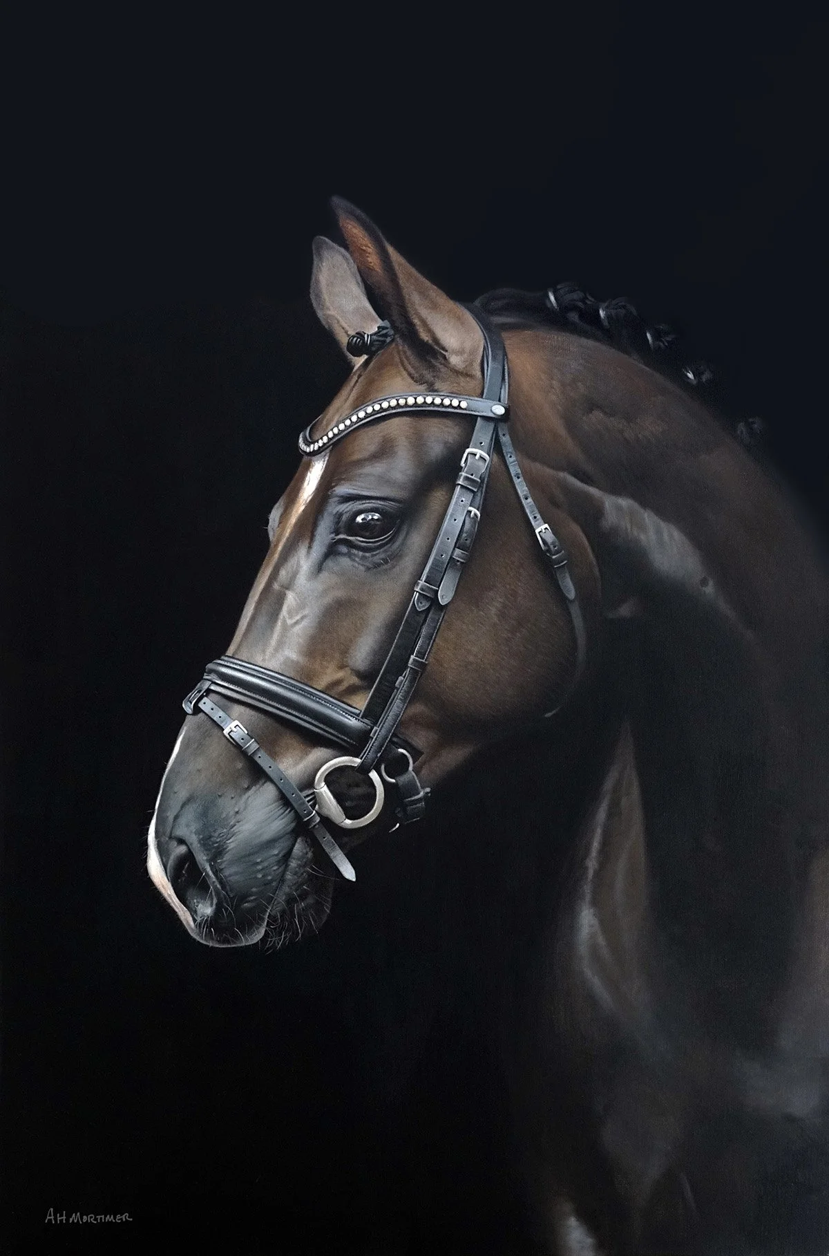 Oil painting of a horse by Contemporary British artist, Andrew Mortimer