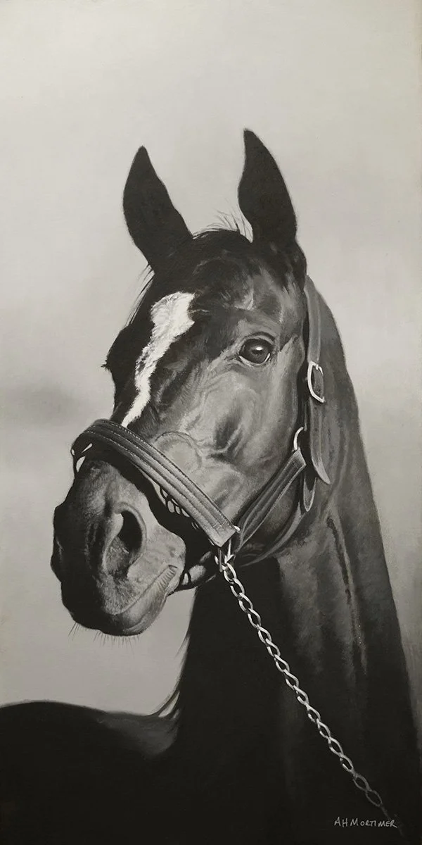 Oil painting of a horse