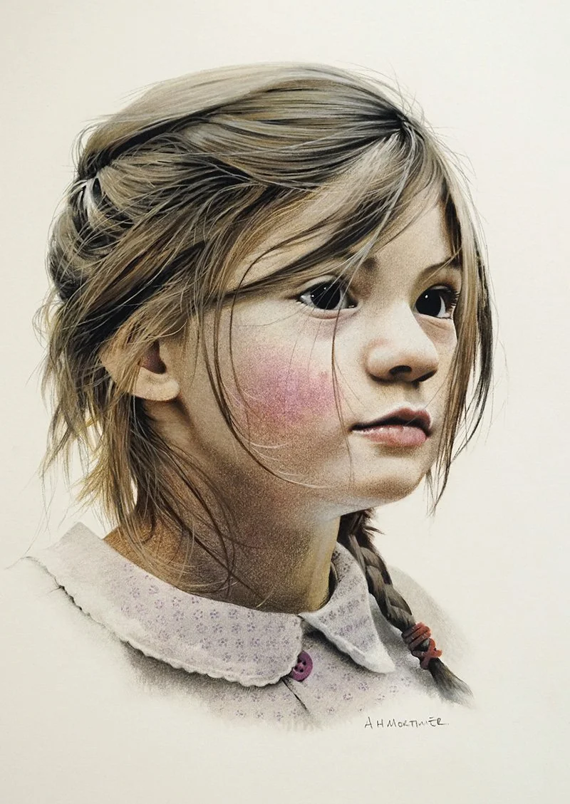 Portrait commission by contemporary British artist, Andrew Mortimer