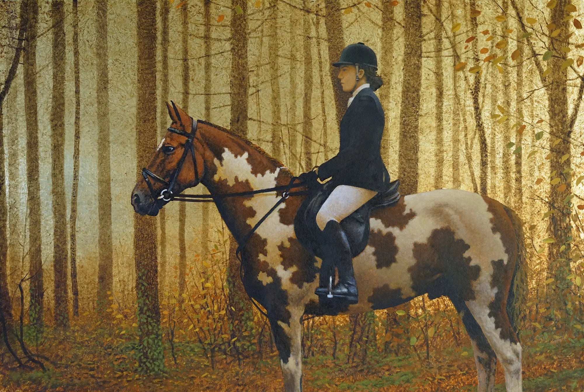Oil painting on gold leaf panel by Andrew Mortimer