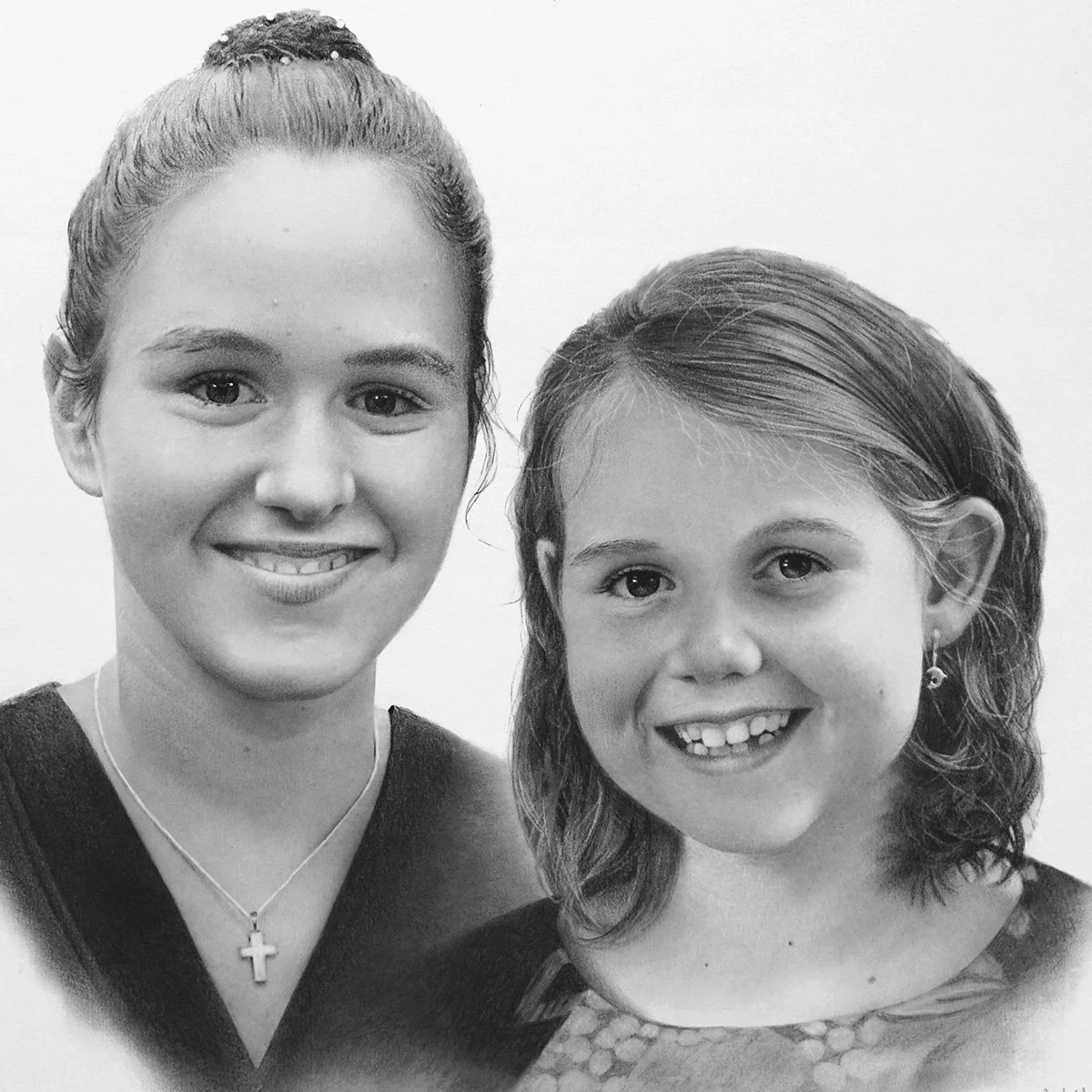 A charcoal drawing commission by Andrew Mortimer - portrait artist