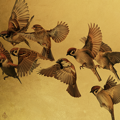 Original contemporary gold leaf artwork by British artist Andrew Mortimer