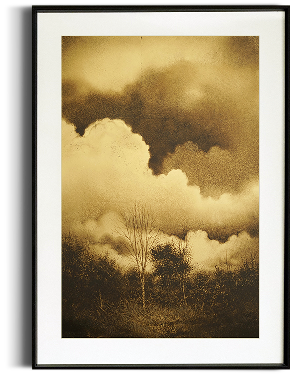 Framed gold leaf oil painting by Andrew Mortimer - gold leaf artist.