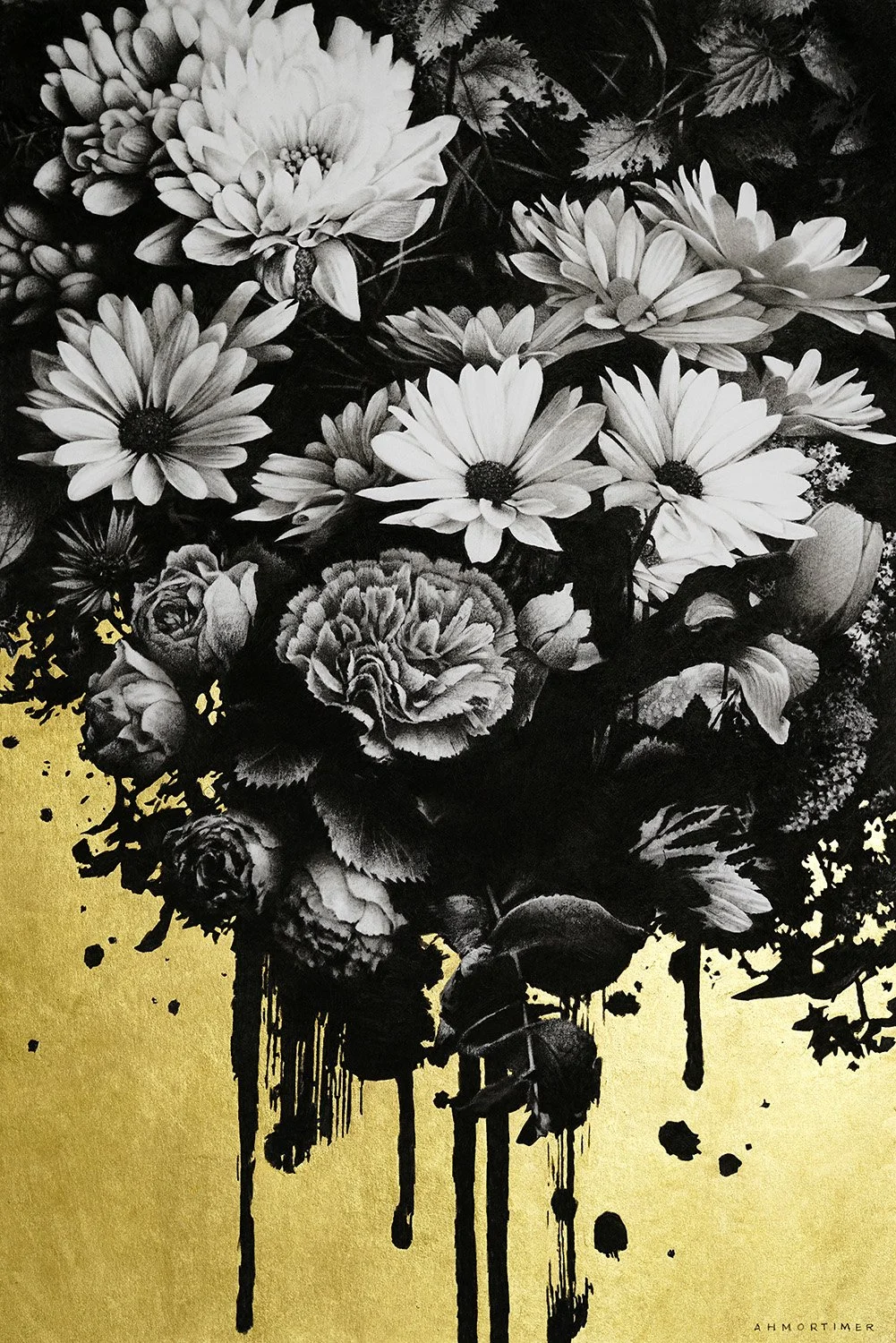 gold leaf artwork by Andrew Mortimer - gold leaf Artist