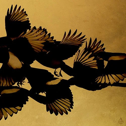 A collection of gold leaf artwork by a contemporary British artist. Andrew Mortimer - Gold Leaf Artist