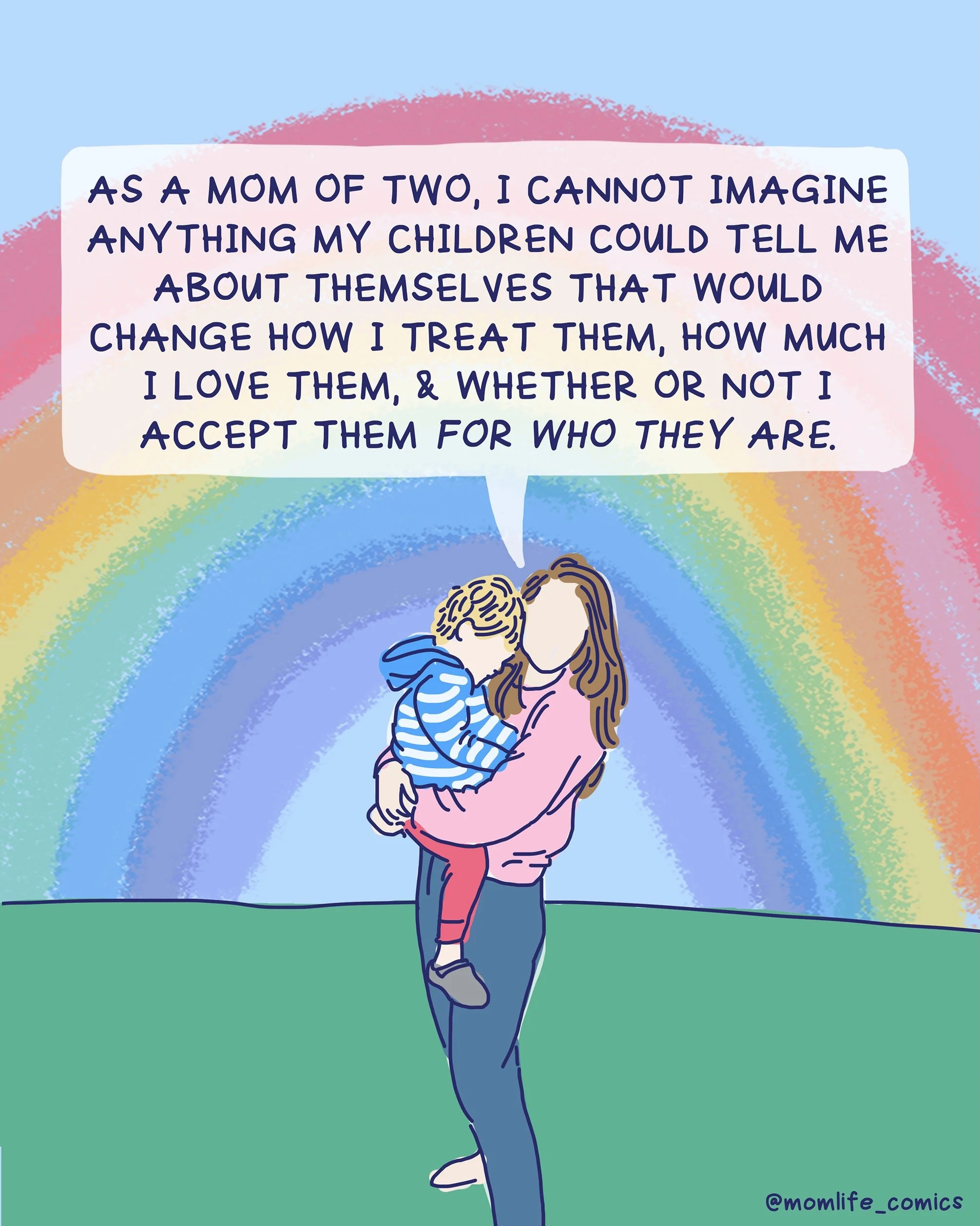 I repost this one every June as a reminder of what I believe + where I stand 🏳️&zwj;🌈❤️🏳️&zwj;⚧️ 

Drop a 🌈 below to show your motherly solidarity and support for the LGBTQIA+ community&mdash;this month and always 🥰

#pridemonth #transrights #mi