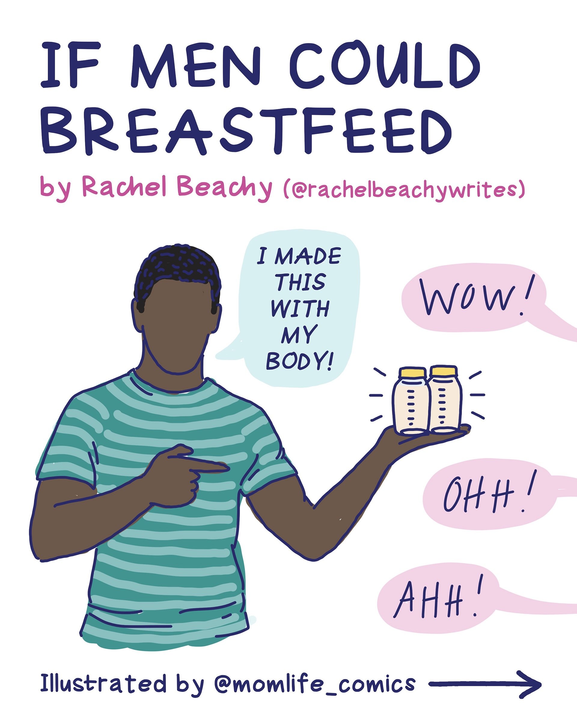 Can you imagine?🥛 

Also: if men could breastfeed, &ldquo;liquid gold&rdquo; would probably be worth as much as actual gold&hellip;

What else?👇

Thanks so much to the talented @rachelbeachywrites for letting me illustrate this poem; you must go fo