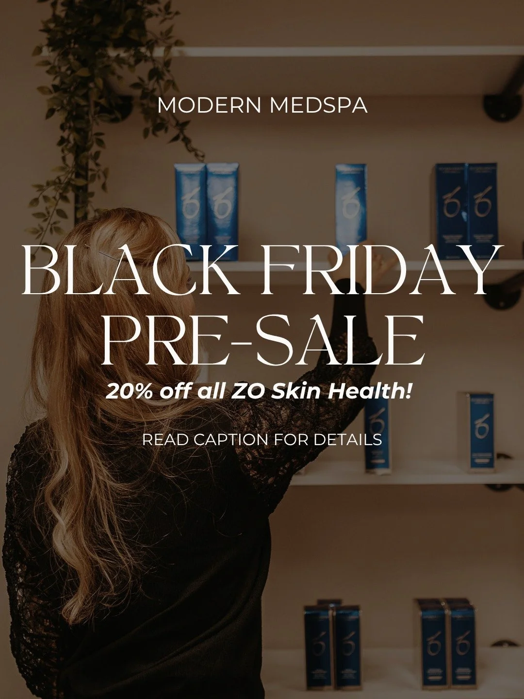 Our Black Friday Pre-Sale is back by popular demand! 🤩 Get 20% off all ZO Skin Health products when you pre-order starting today (11/17) through Friday, 11/21. To place your order, text (603) 770-8597 with your desired products &mdash; please, no wa