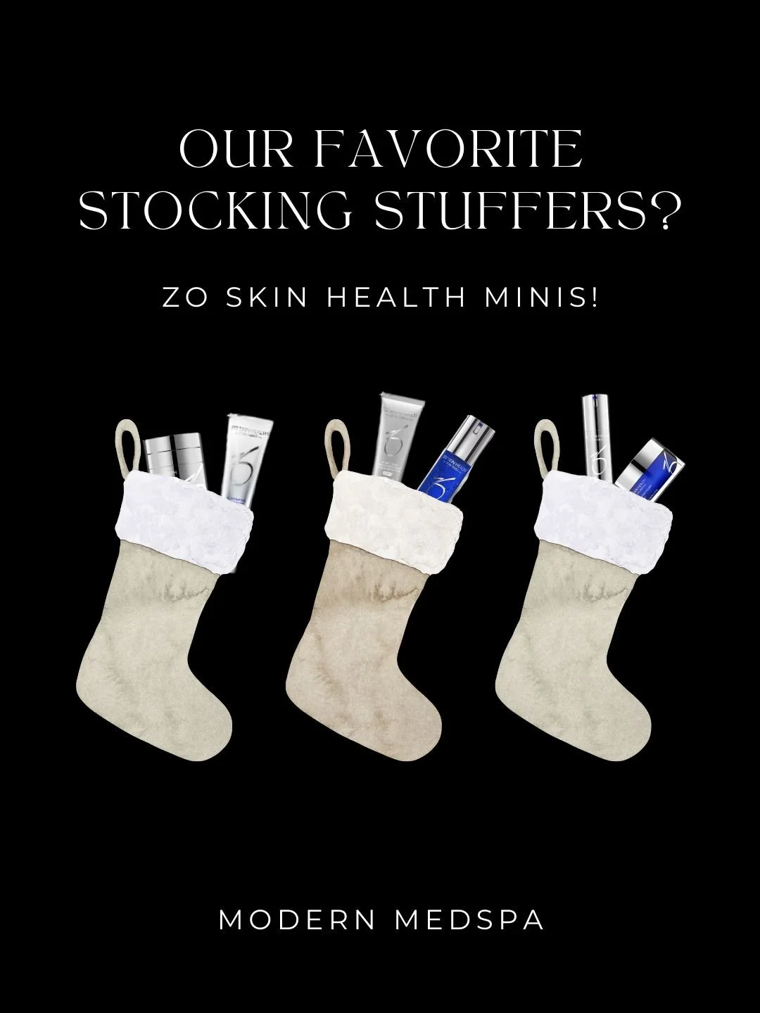 The best stockings have skincare in them 🎁✨ZO minis make the perfect gift! Everyone can use a cleanser, exfoliator, toner, and hydrator. Share this with someone who needs gift ideas!