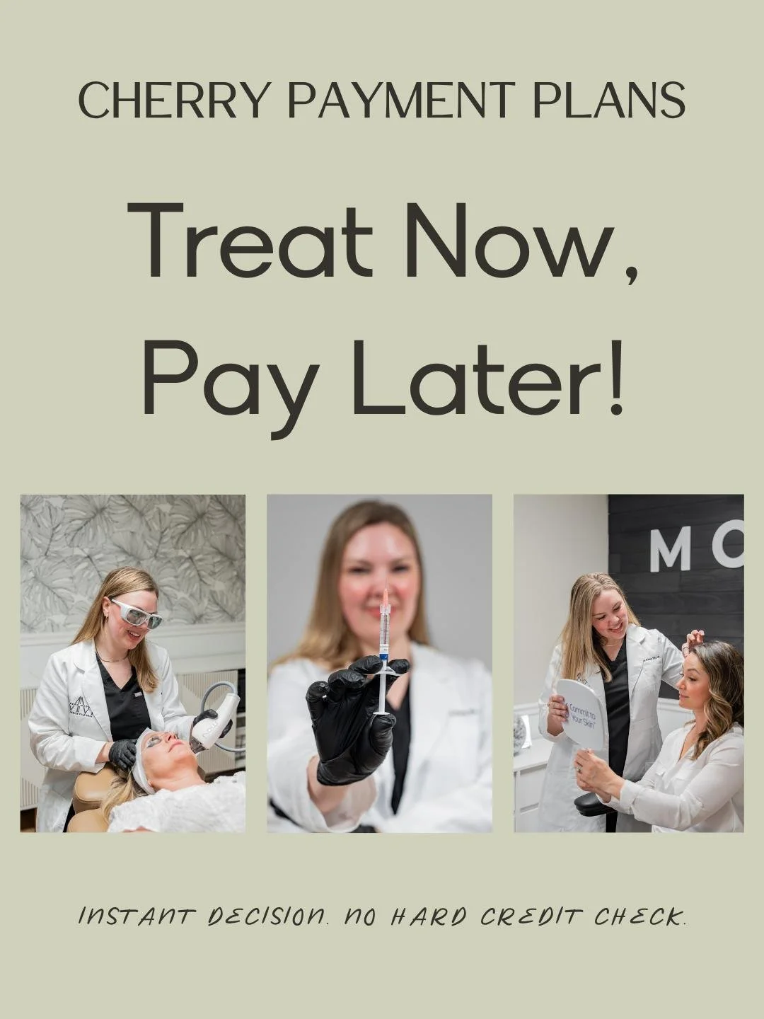Did you know we offer flexible financing through Cherry? 🍒

Treat now and pay over time with simple monthly payment options designed to make your favorite treatments more accessible. Applying takes about 60 seconds with no hard credit check required