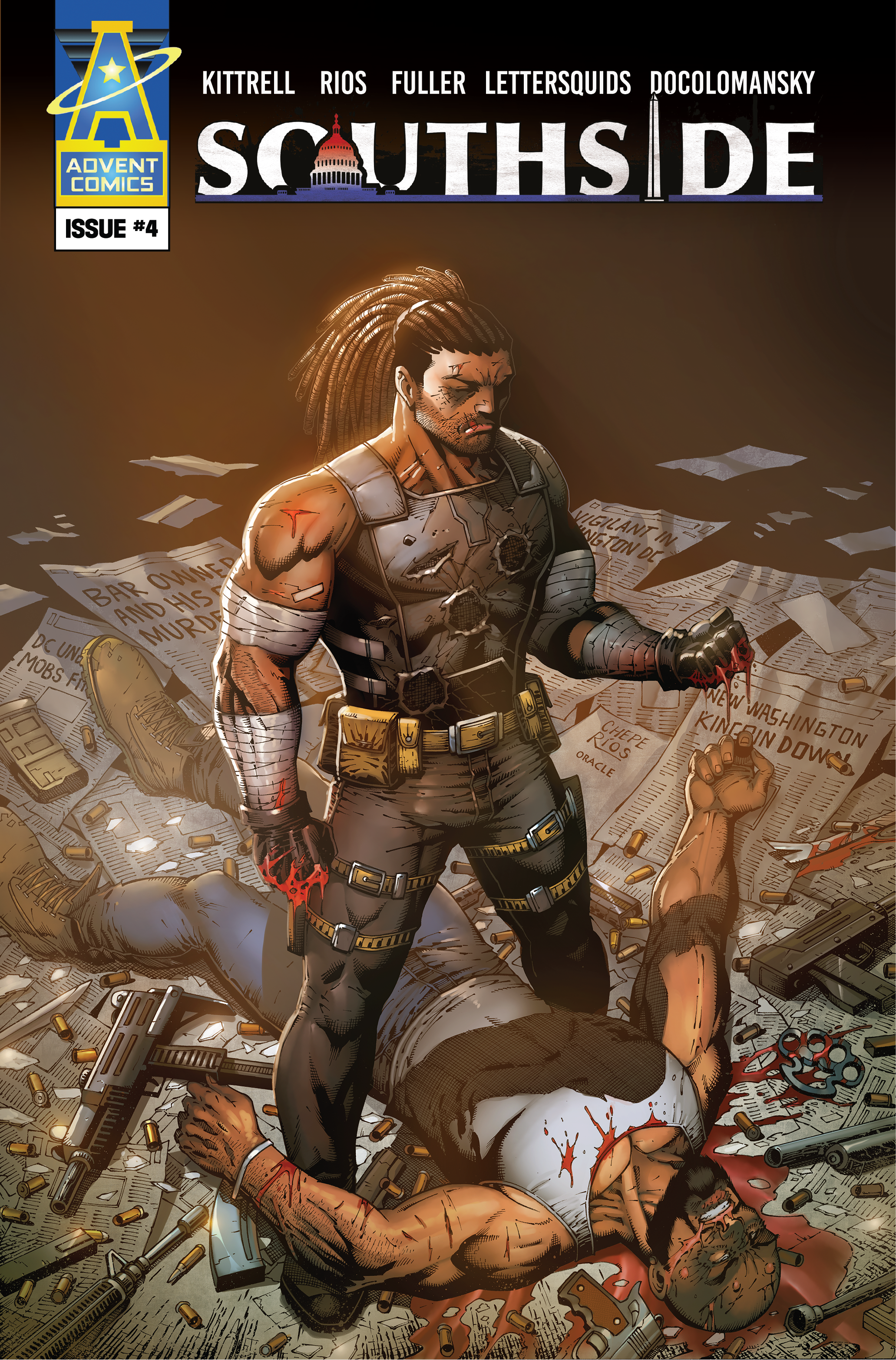 SOUTHSIDE Script by Tony Kitrell, Art by Chepe Rios. Lettering by Lettersquids! and logo design by Cristian Docolomansky Published by Advent Comics