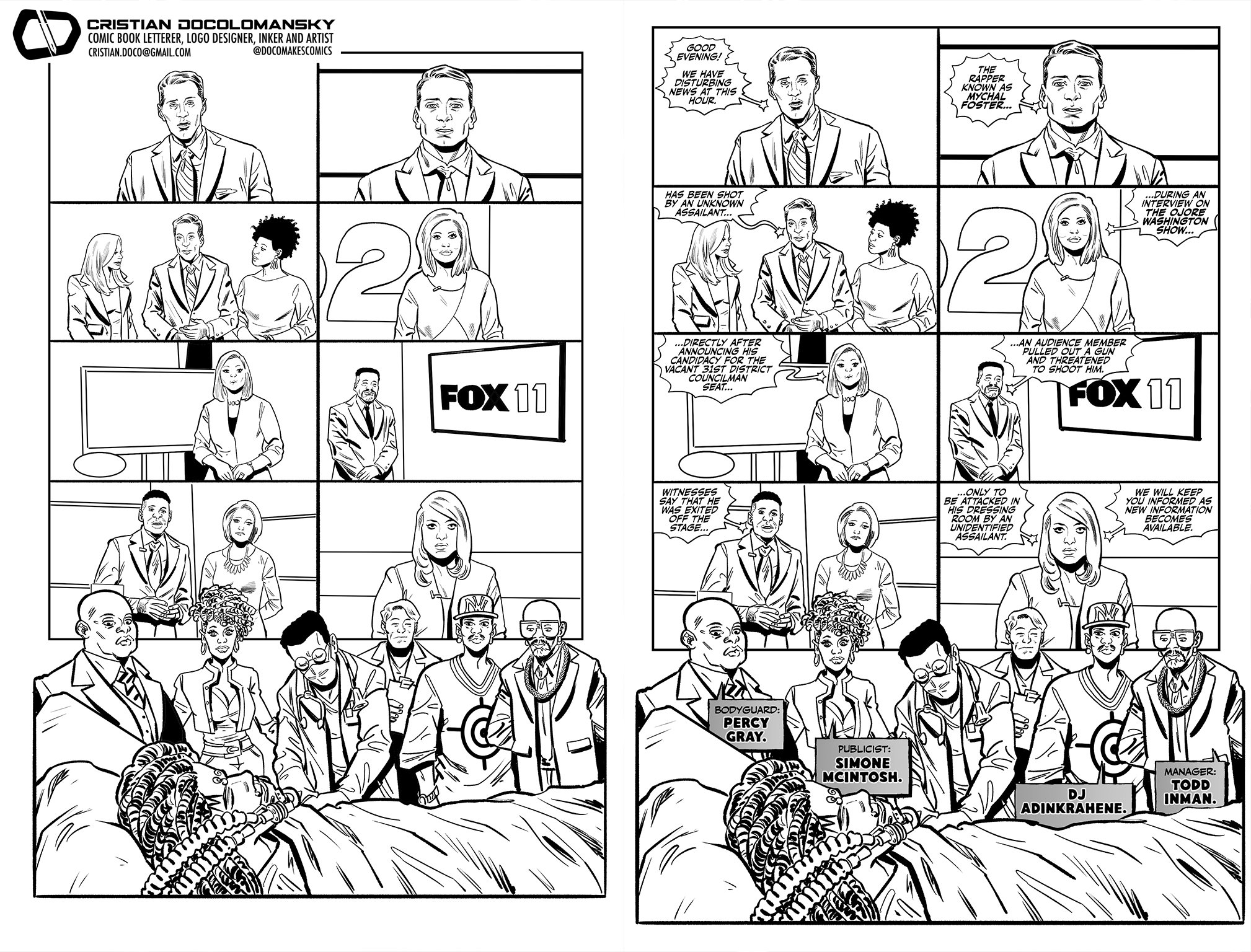 MYCHAL FOSTER AND THE MAREHEMU 1
Script: Will Cooper
Art: Dantas
Lettering and logo design by Cristian Docolomansky
Published by Inkosi Comics