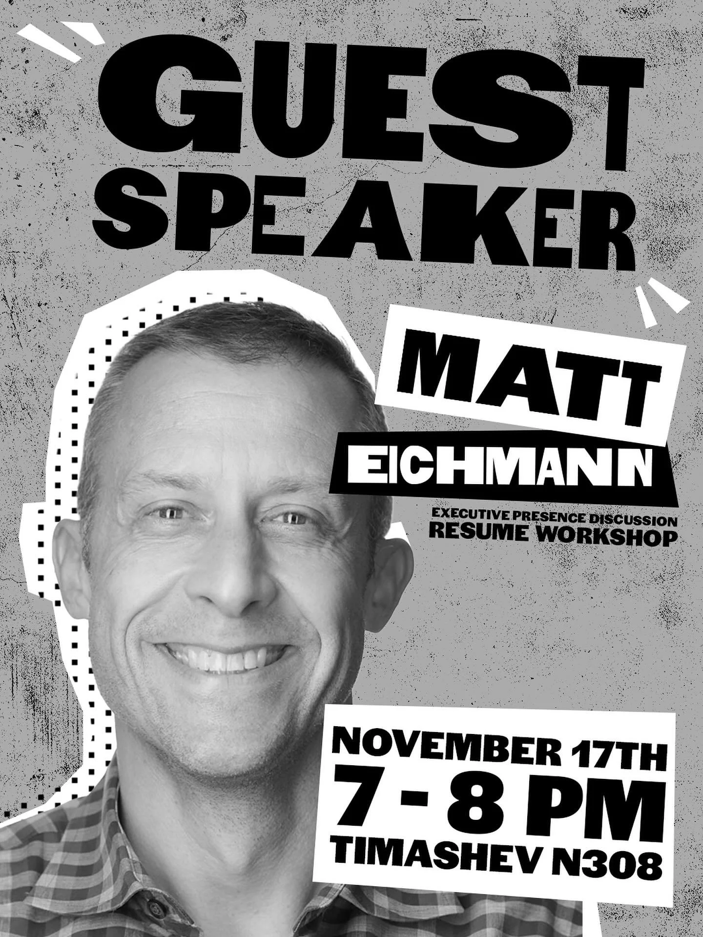 Join us tomorrow, November 17 for a special professional development meeting and resume workshop! Matt Eichman will be coming to speak to us about professionalism in school and the workplace. We will be offering headshots so dress accordingly! We hop