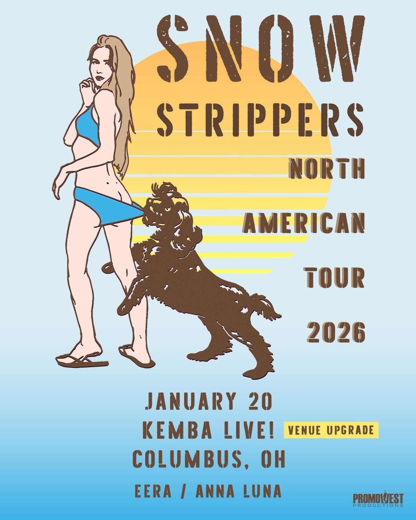 ‼️ EXCITING NEWS: We are doing a ticket giveaway with PromoWest for the upcoming Snow Strippers show at KEMBA on Tuesday!

TO ENTER:

⁃ Must be following us
⁃ Like and comment on this post!

Selected winners will receive a DM on Sunday, 1/18