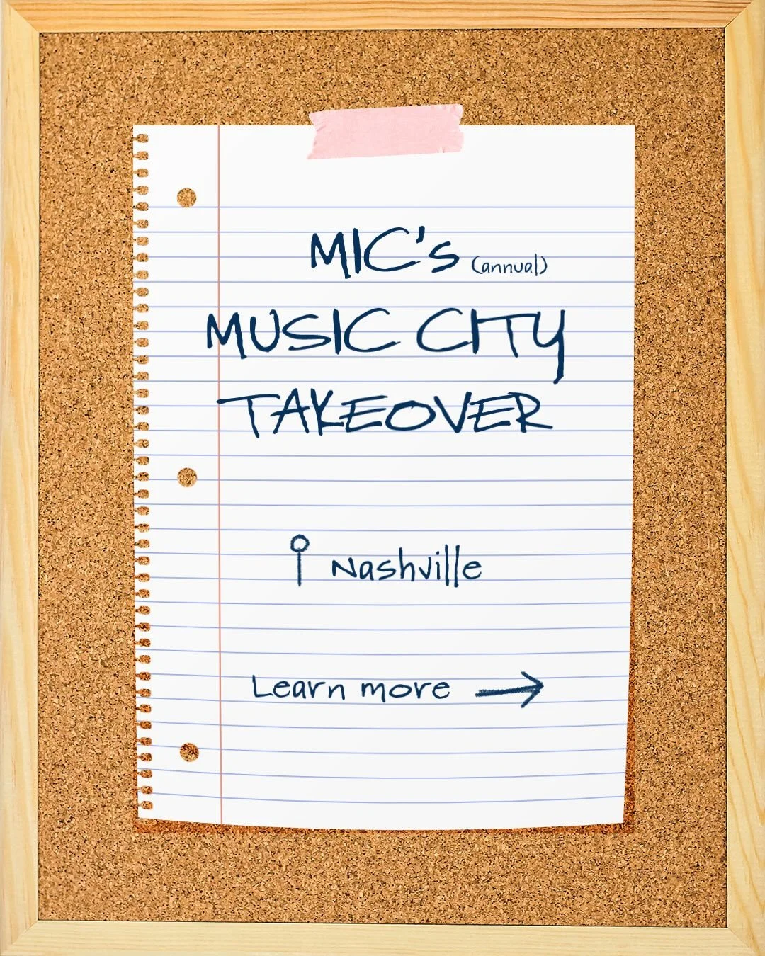 MIC is headed back to Nashville!

Join us for our 2nd annual trip to the Music City where we will have the chance to connect with music professionals from all across the industry! 

The trip will take place from March 25-March 28. 

This is a great o
