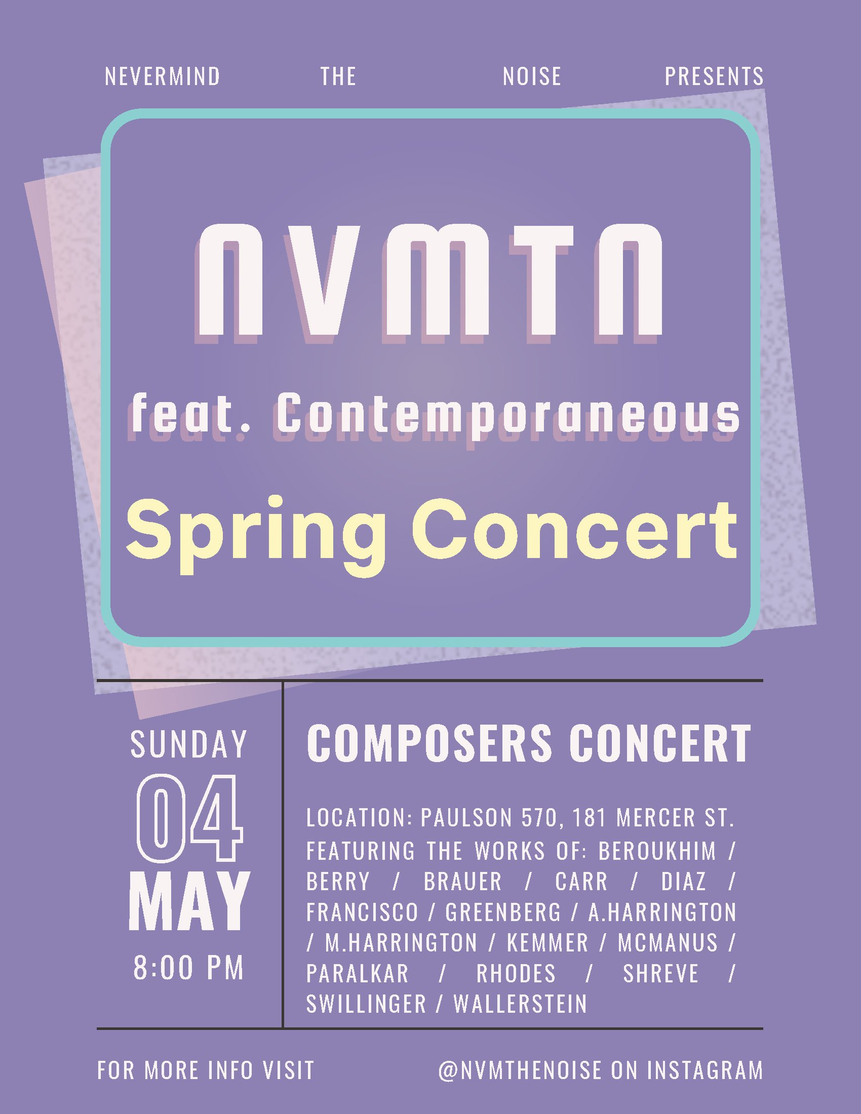 Nevermind the Noise (NVMTN): Spring Concert