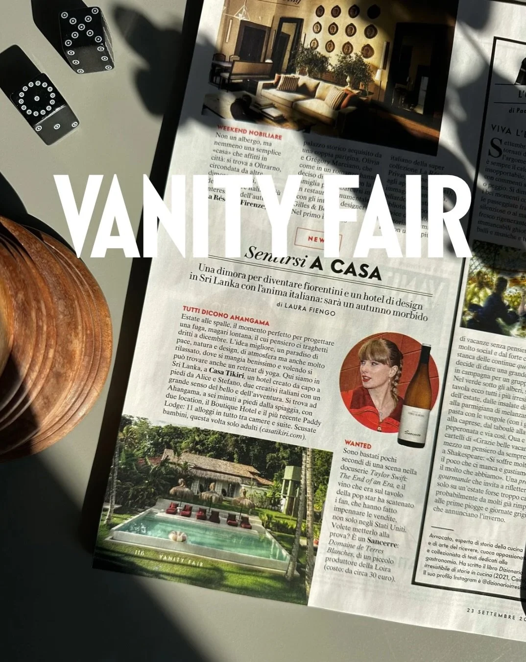 Casa Tikiri in the pages of Vanity Fair Italia.

&ldquo;Sentirsi a casa.&rdquo;
A fitting headline for a place called Casa.

Thank you @vanityfairitalia for having us.
And thank you @laurafiengo00 for the words.

#casatikiri #srilanka #ahangama #bout