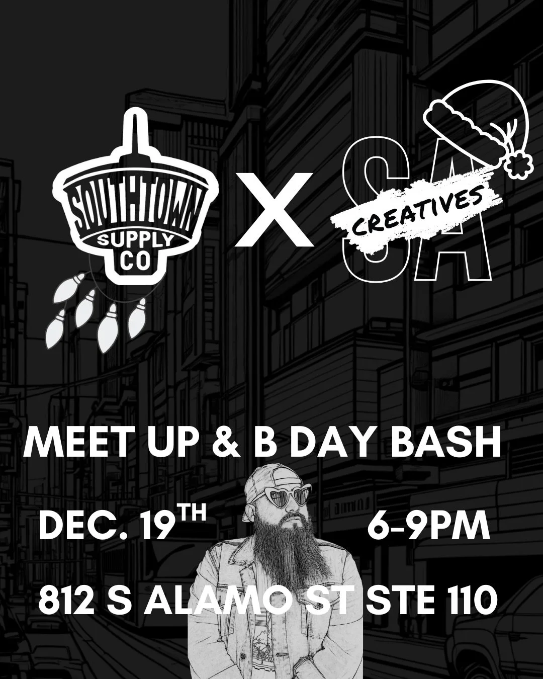 SA Creatives x Southtown Supply Co. Meet Up and Birthday Bash 🎄✨

We are closing out the year the only way we know how&hellip; with community, creativity, and a retro holiday vibe.

This celebration is extra special because we are also honoring the 