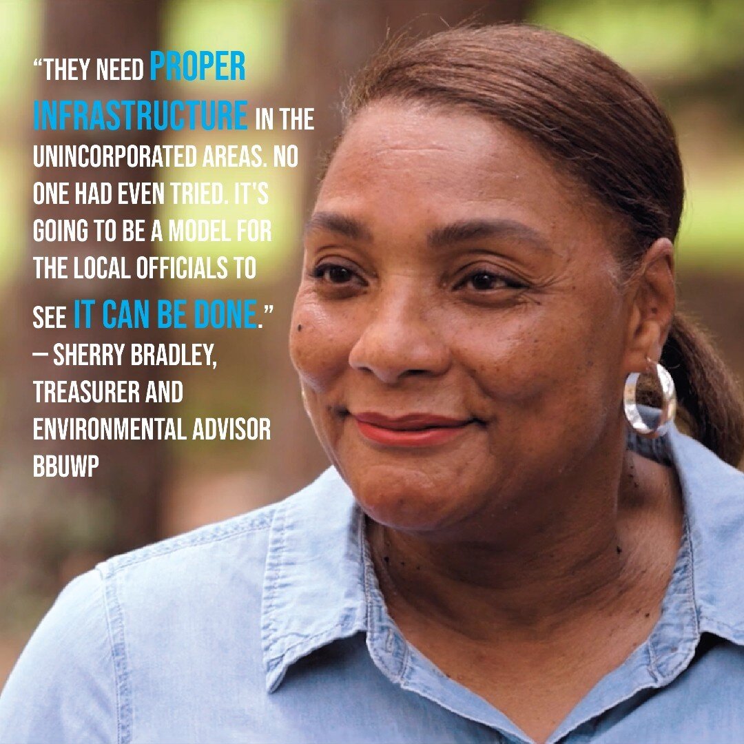 Sherry Bradley co-founded the Black Belt Unincorporated Wastewater Program, a non-profit that receives private and public funding. @bbuwp provides affordable septic systems to qualifying homeowners who live in the Black Belt region of Lowndes County,