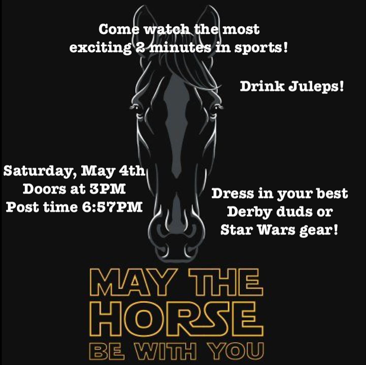 Mint juleps! Tequila juleps! Absinthe frapp&eacute;s! Hats! Star Wars! Oh yea and some horses running but we are most excited about the drinks! This Saturday all day. Come drink&hellip;.#hudsonny #cocktailbar#maythefourth #maythefourthbewithyou #mayt