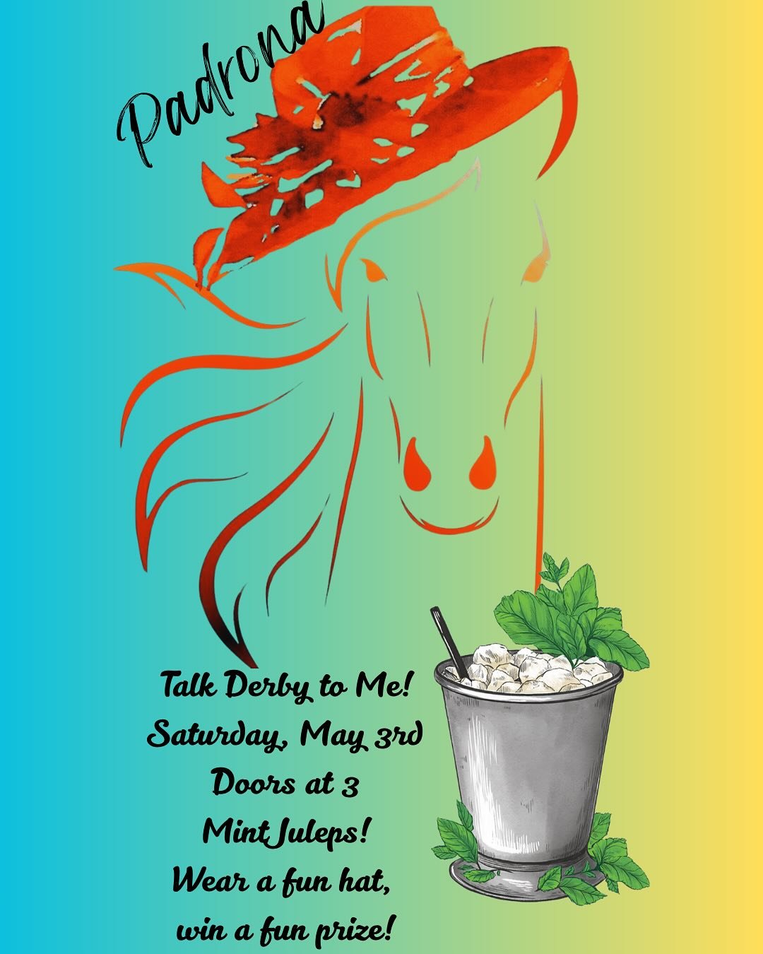 This weekends events&hellip;first up,  Saturday is Fun hat and Julep Day&hellip;..we mean, Derby Day! Juleps of all varieties: classic, tequila, sparkling, absinthe&hellip;you name it delicious! Oh yea, in the most exciting two minutes of sports will