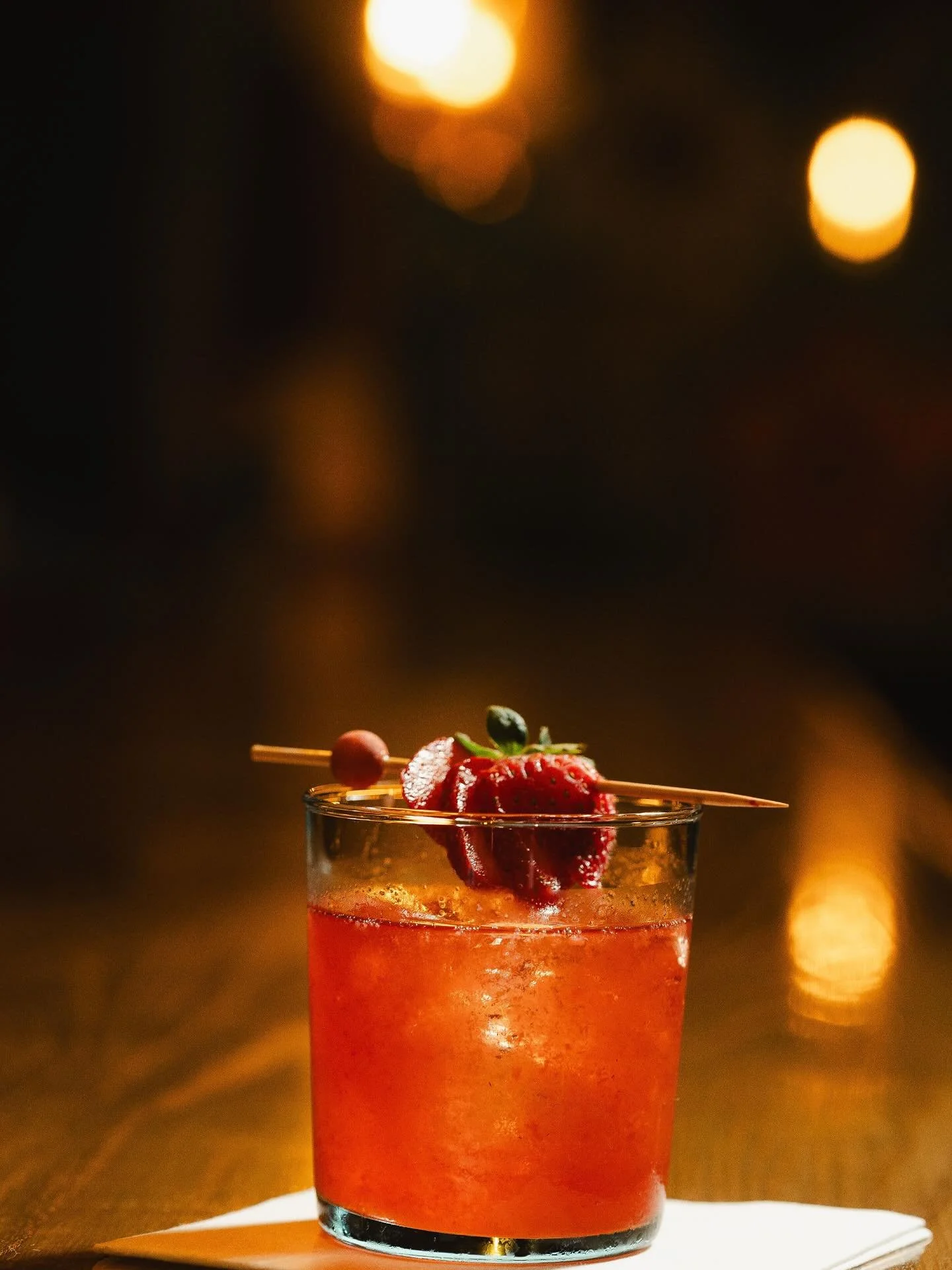 For My Lovah is back! Tequila “Por Mi Amante”- strawberries from @storyfarmscatskill macerated for 2 months in reposado tequila, black pepper strawberry puree, balsamic, gorgeous clear cube from @twinlakesiceco. A strawberry cocktail w gr