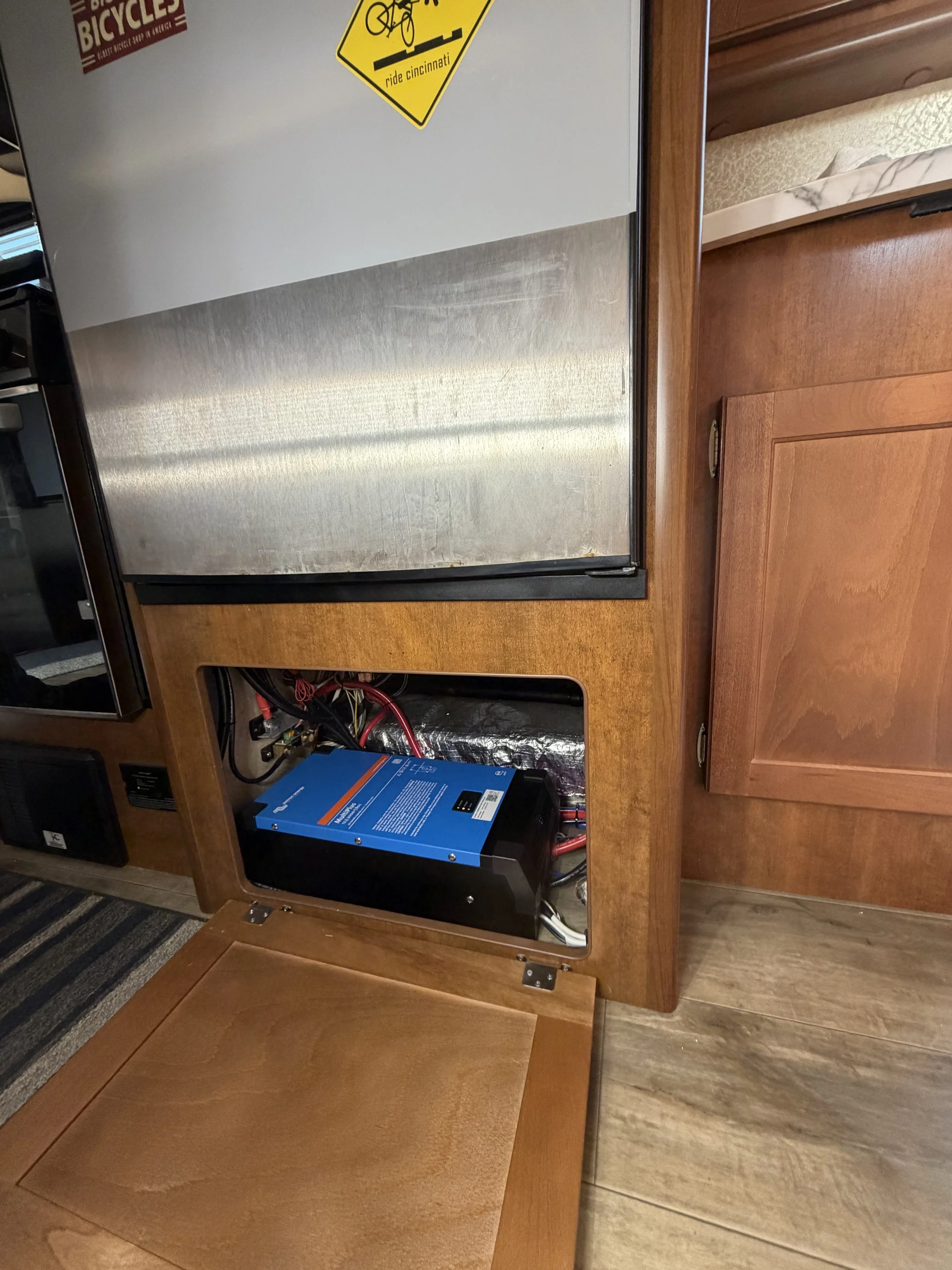 Fit System into Trailer Space, Under Fridge Cabinet