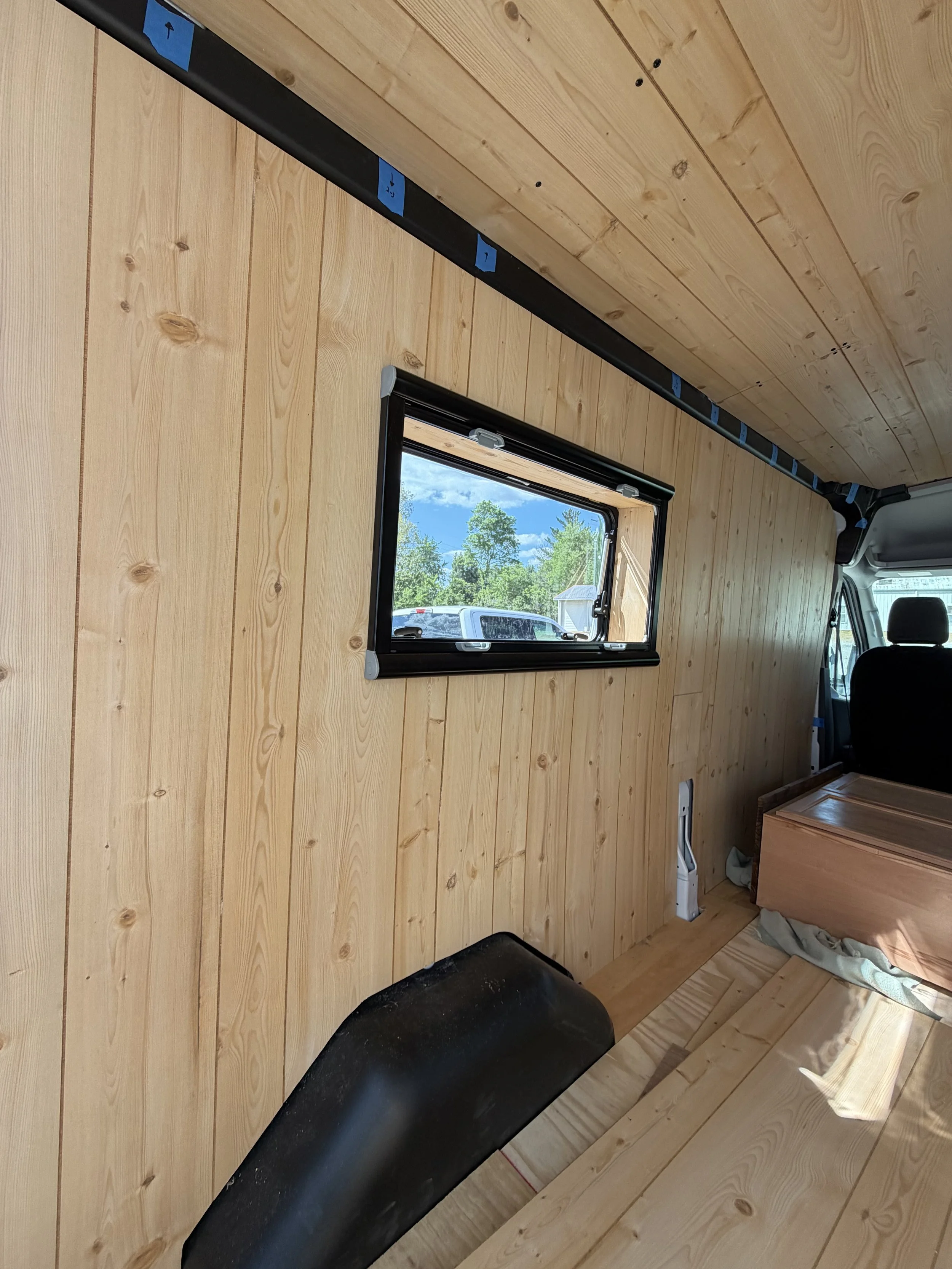 Ford Transit Window & Walls Added, Customer supplied material