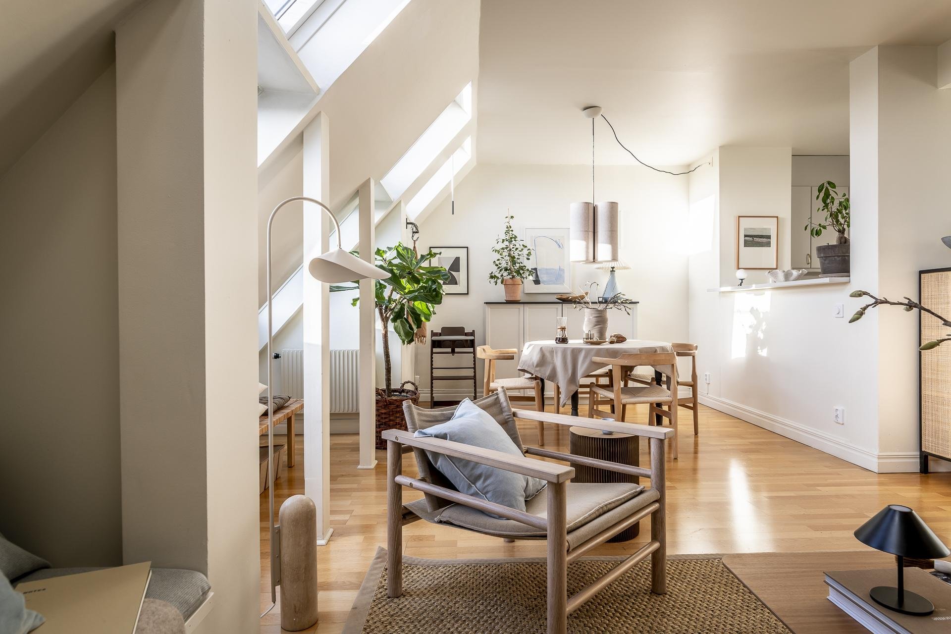 arredamento scandinavo moderno - chiccacasa - soggiorno open space stile nordico moderno