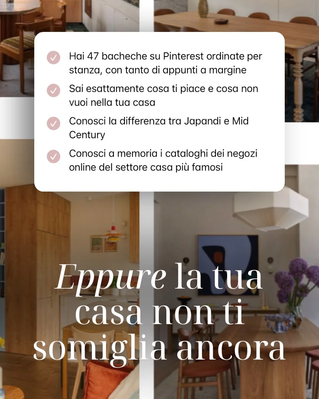 Quello che faccio nelle consulenze 360&ordm; NON &egrave; sostituirmi a te, per scegliere al posto tuo arredamento, complementi, colori e accessori.

👉🏻 Ci tengo a GUIDARTI, in tutto, a spiegarti cosa cambia quando mettiamo in atto anche solo un pi