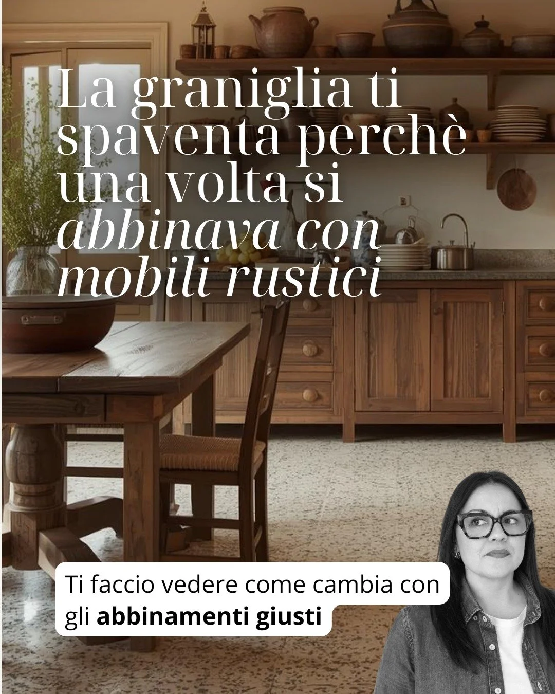 👉🏻 Scrivimi nei commenti che pavimento hai e ti rispondo in DM con un primo spunto concreto.

Se hai un pavimento in terrazzo veneziano, graniglia o segato di marmo e lo vedi come il nemico numero uno della tua casa, fermati un attimo, rifletti con