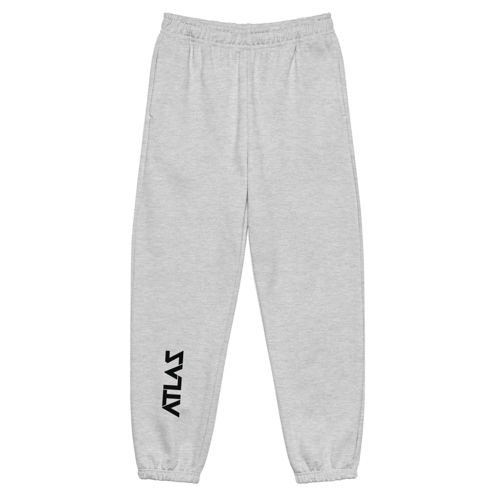 Athletic heather grey ATLAS sweatpants, front view