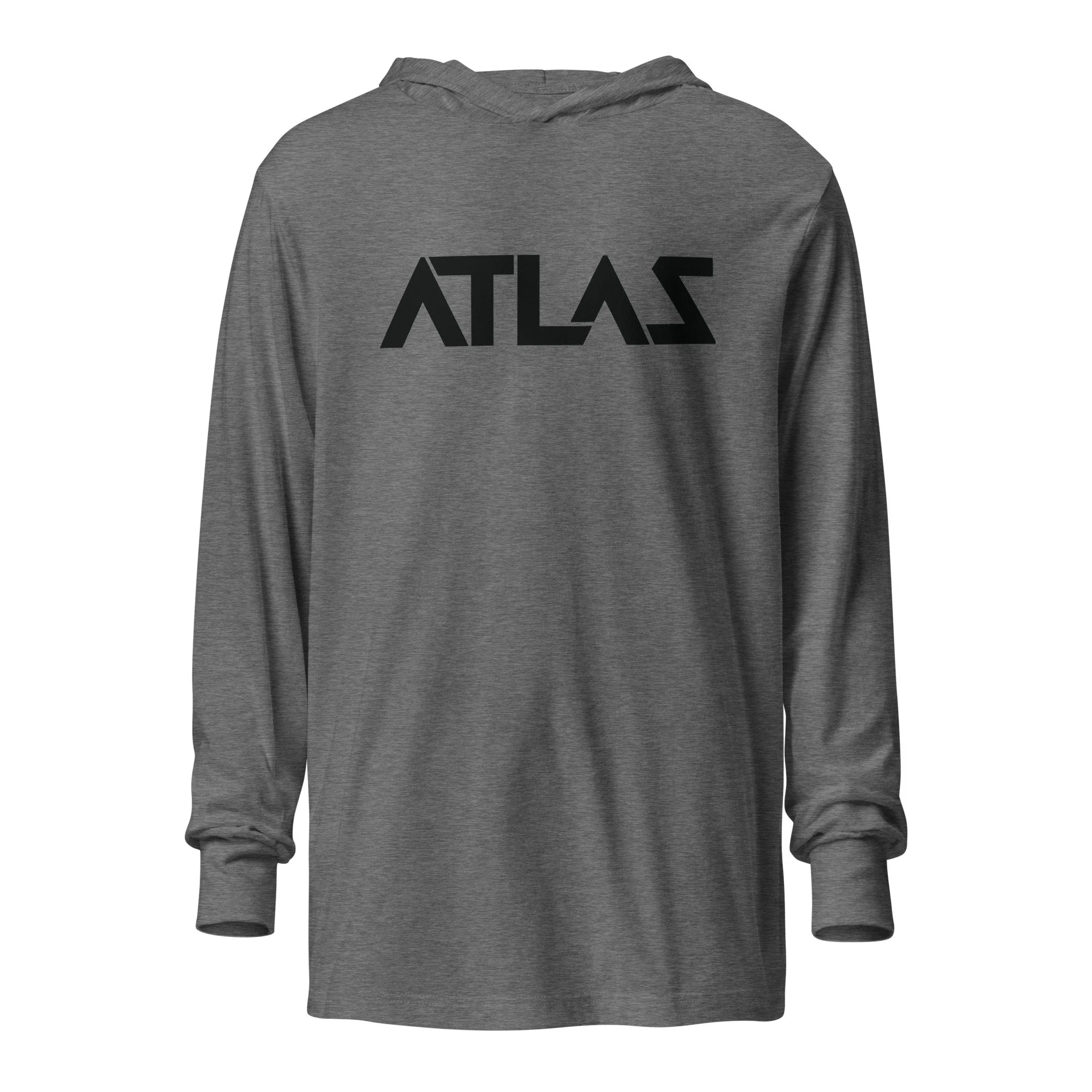 HOODED LONG SLEEVE TEE - BLACK LOGO