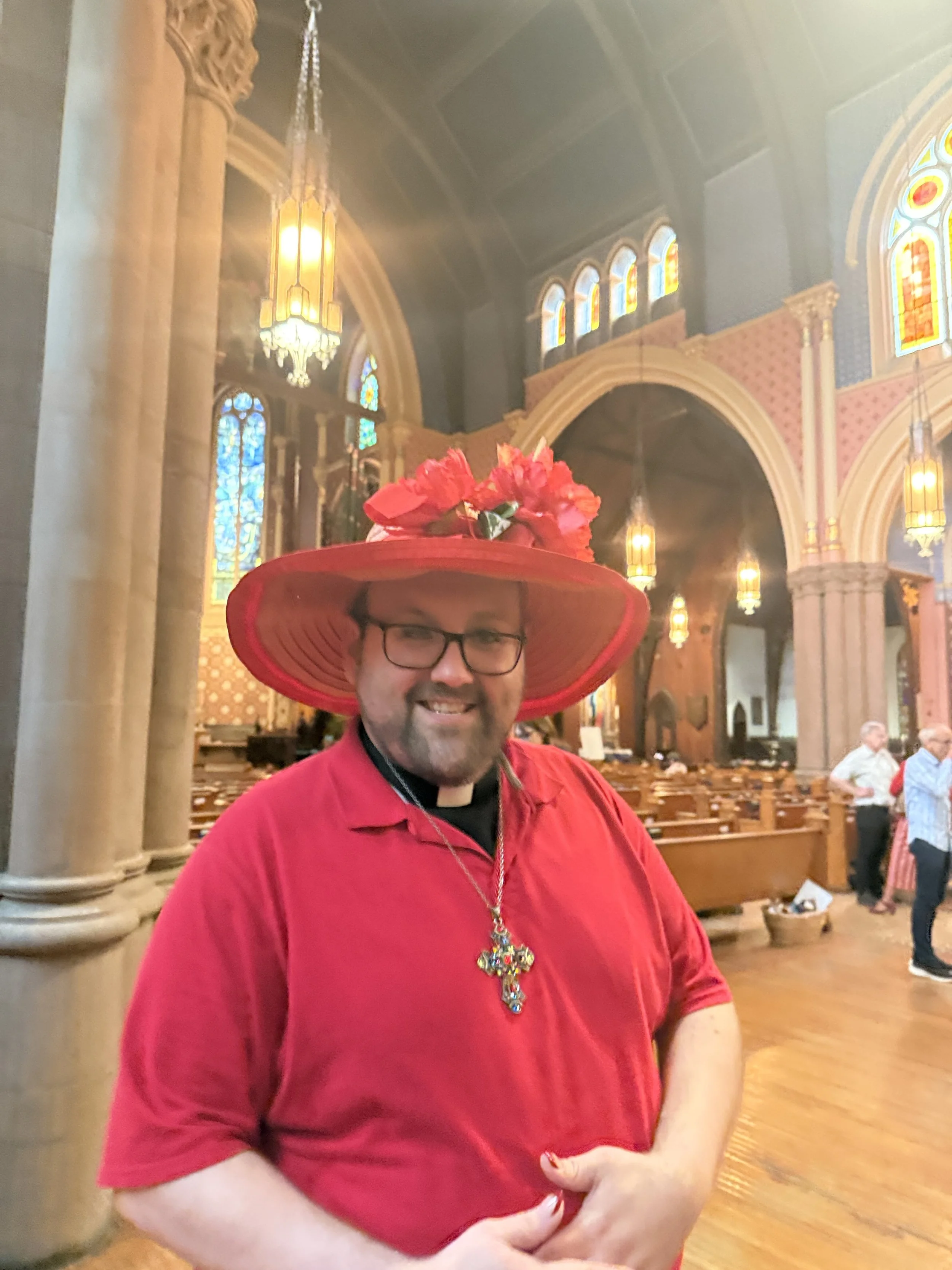 The Rev. Joel (now priest) at Pentecost