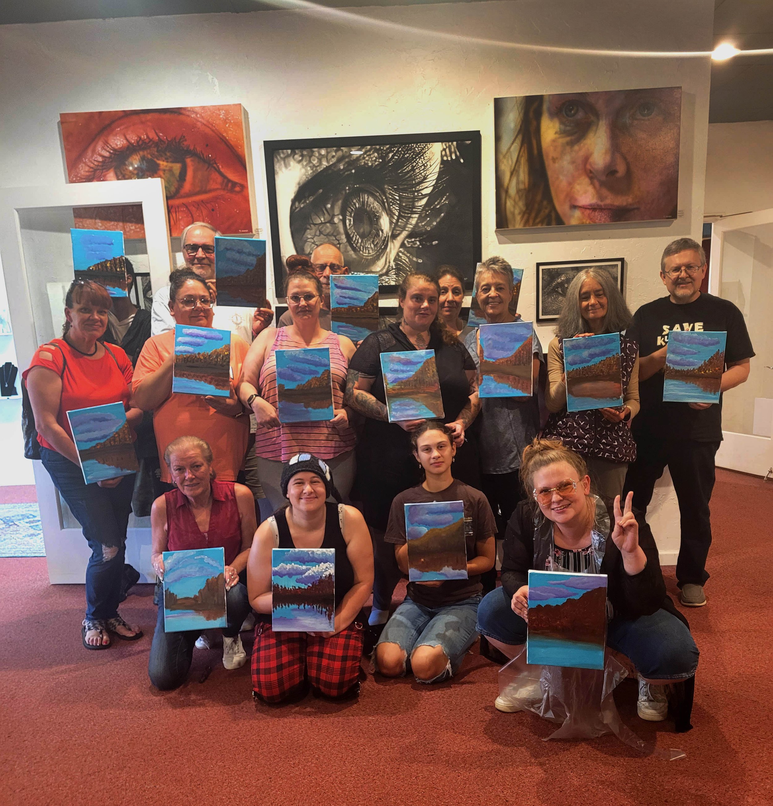 First Friday Art Walk Class, September 1, 2023, Group shot