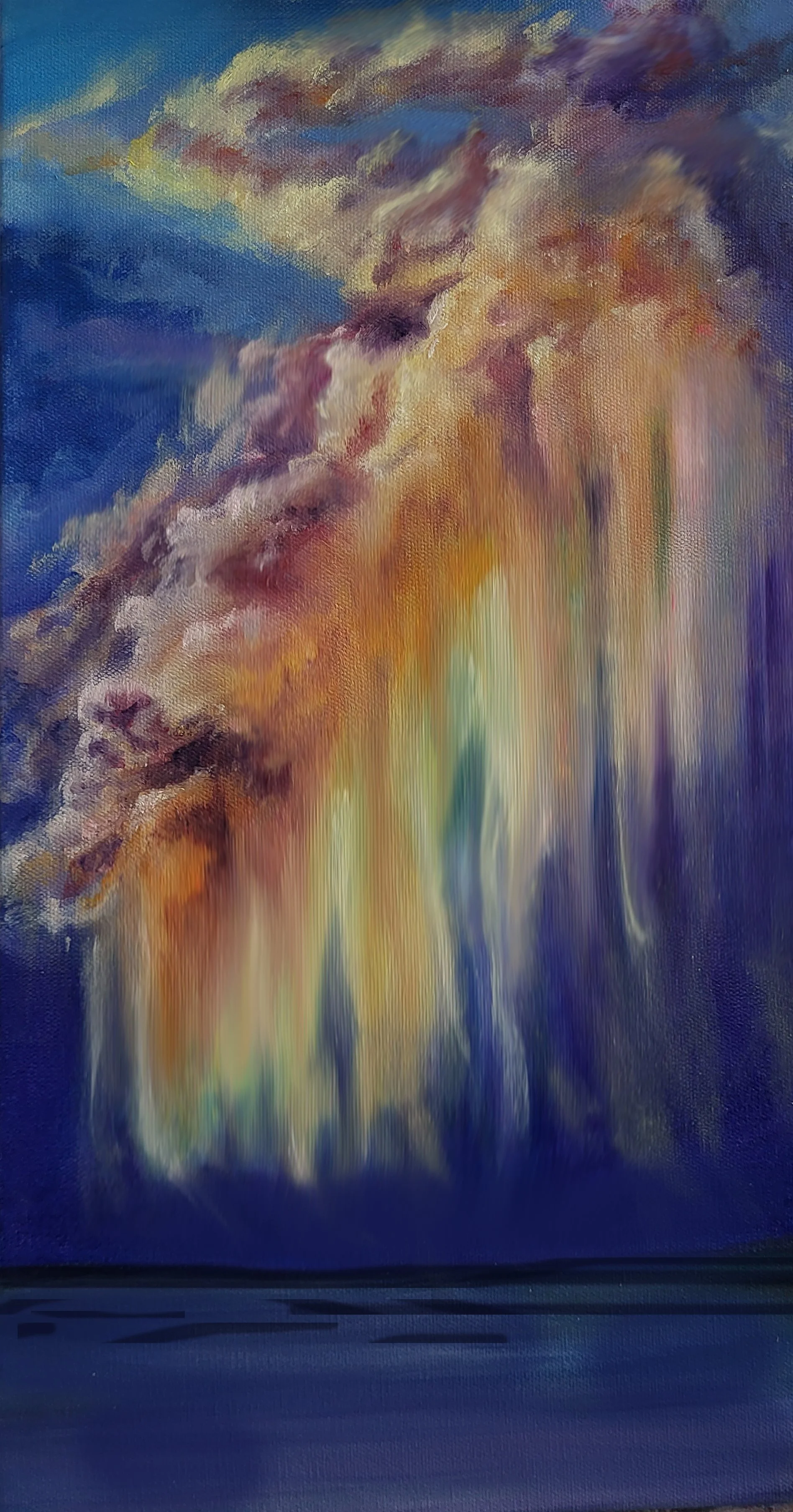 Rainglow, 30 x 15, oil on canvas. $250.00