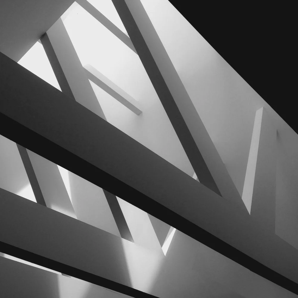 Medical Education Building with ceiling beams making a pattern