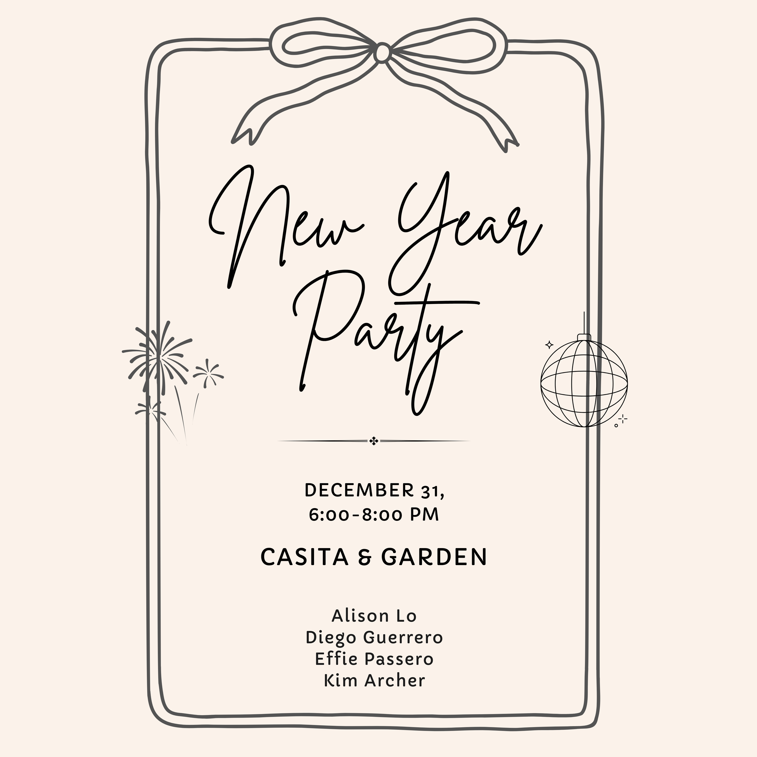 NEW YEAR'S EVE with Alison, Diego, Effie and Kim Archer