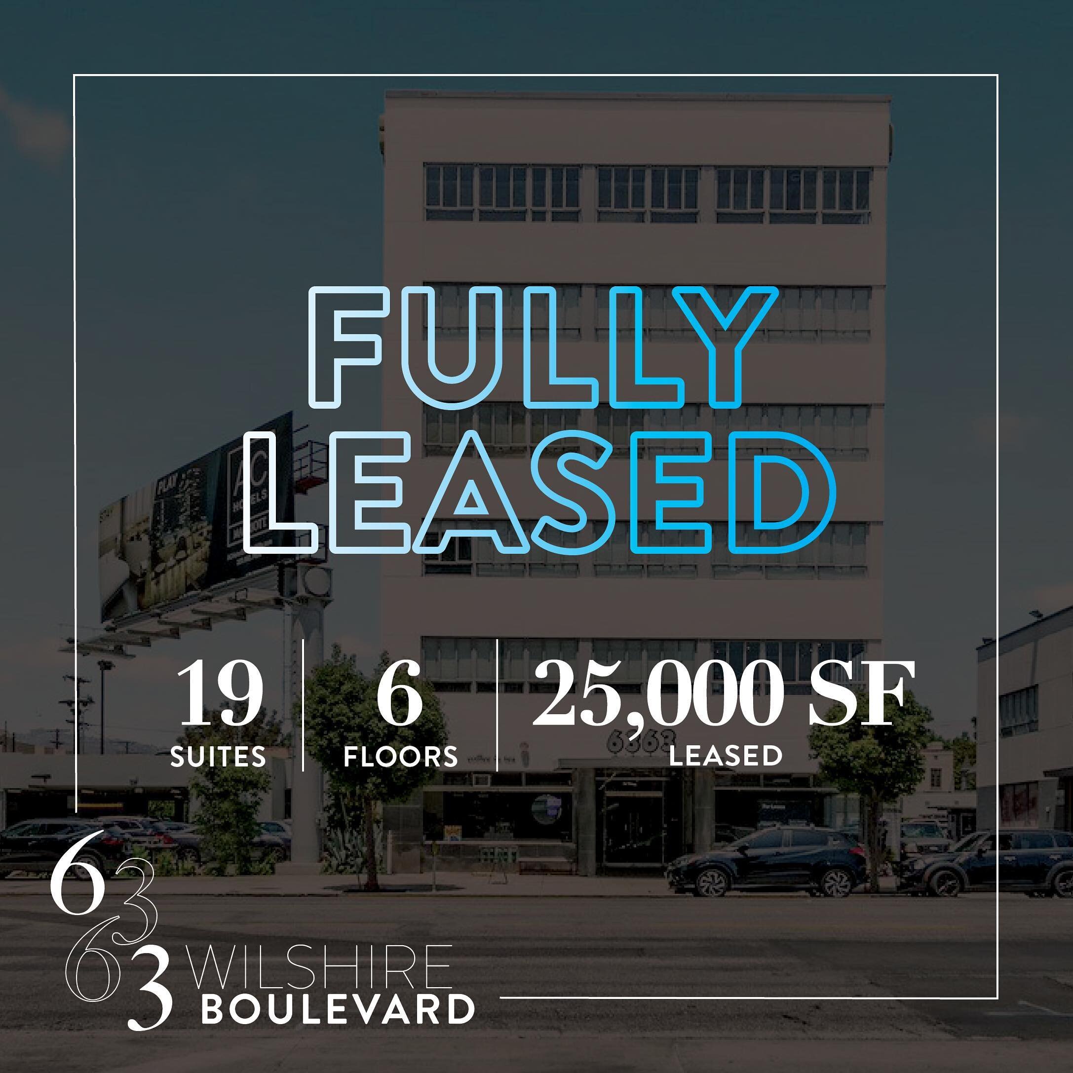 Congratulations to @jakezacuto @leor_s_b &amp; @johnloganrealestate for for leasing 6363 Wilshire Blvd in Miracle Mile. 🎉