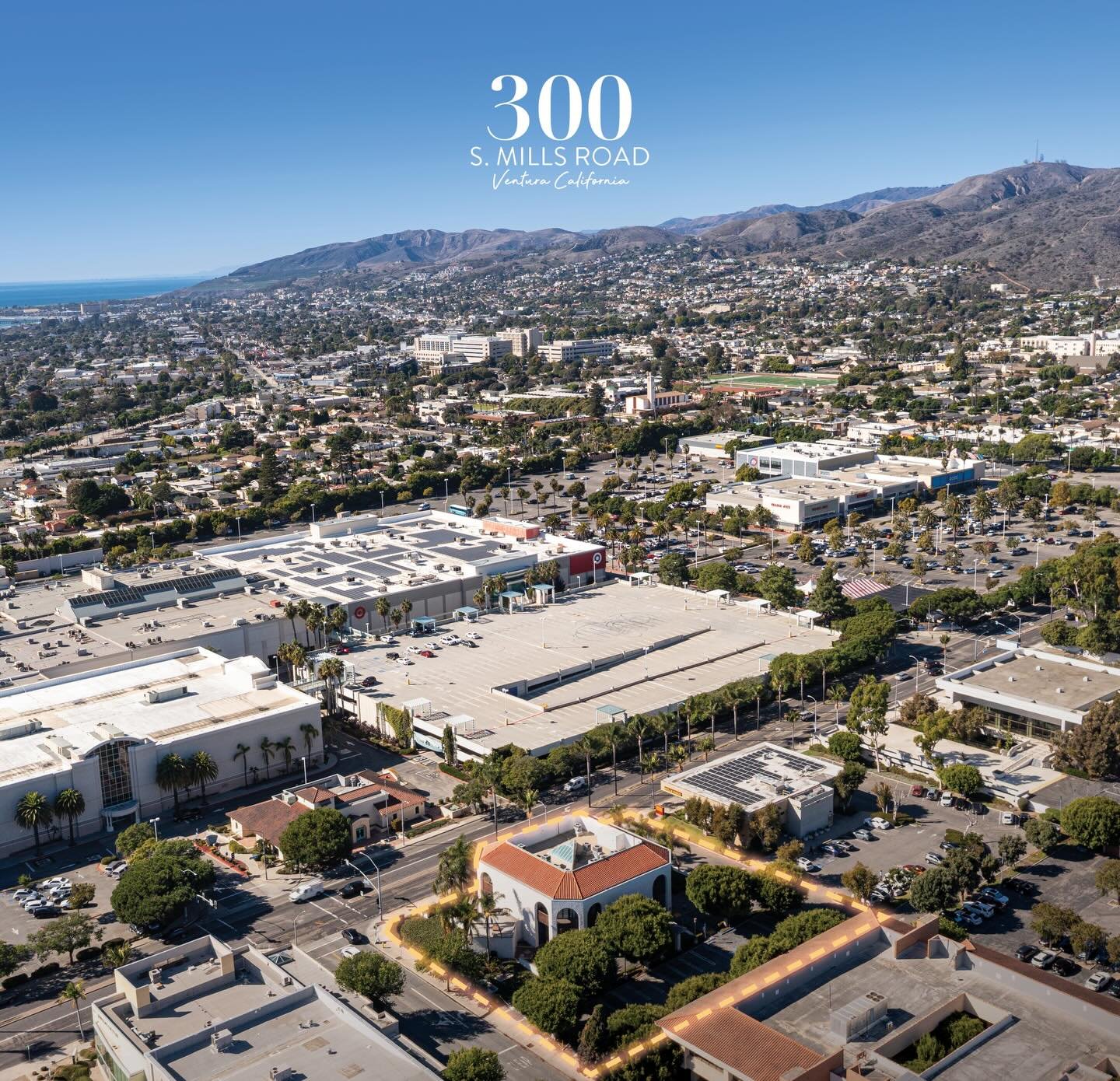 FOR SALE | Prime Ventura corner opportunity | 300 S Mills Road

This rare owner-user office and retail* asset sits at the signalized corner of Mills Rd and Maple St, directly across from Pacific View Mall, offering exceptional visibility, drive-throu