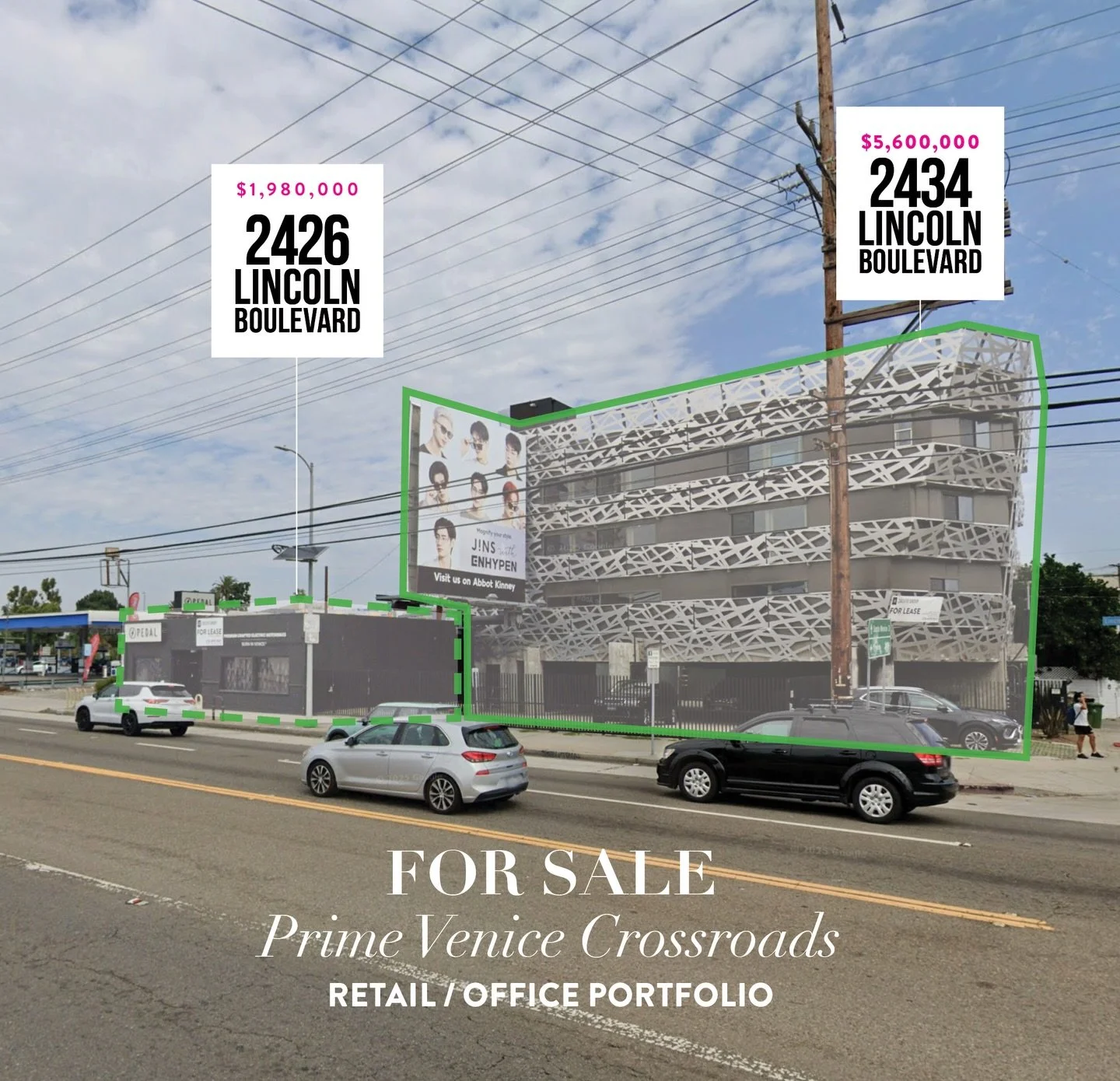 For Sale: Prime Venice Crossroads Retail + Office Portfolio&nbsp;&ndash; $7,580,000
2 side-by-side unique Retail + Office properties available individually &amp; as a portfolio. High Traffic / High Visibility property ideal for an owner-user with pro