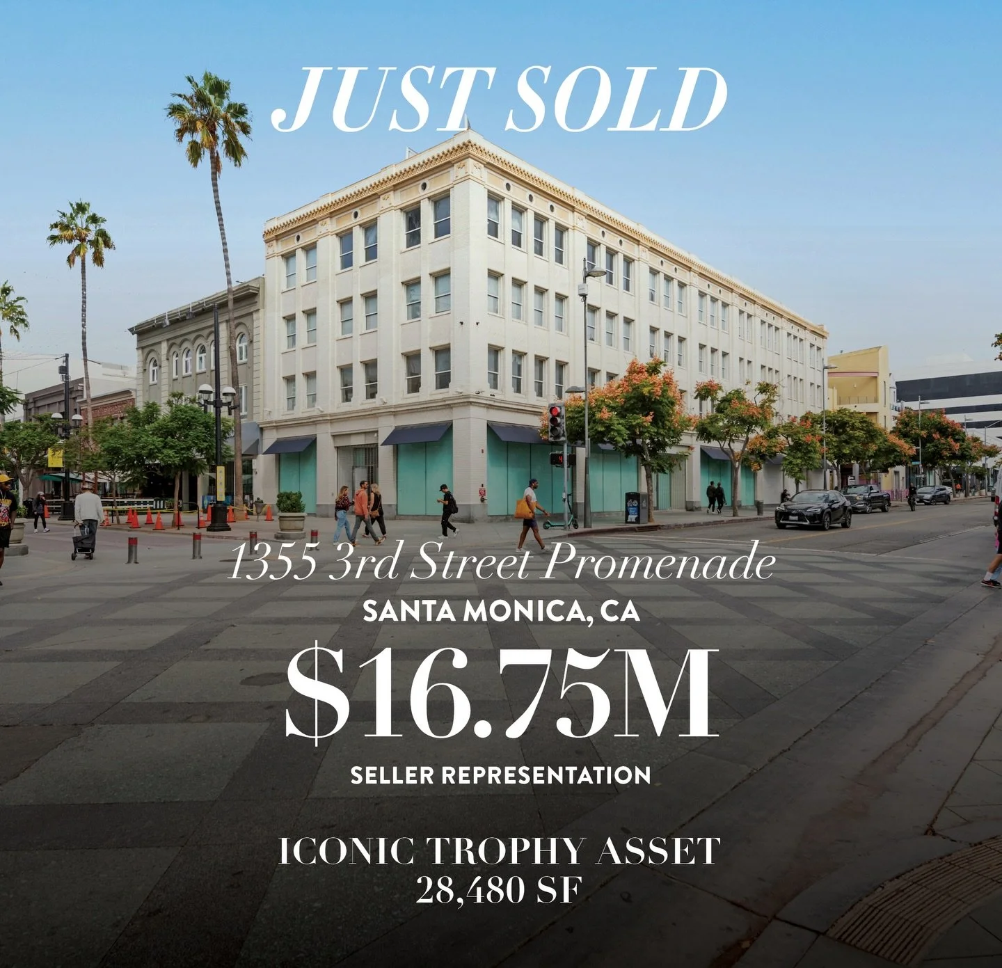JUST SOLD | Iconic Trophy Corner at 1355 3rd Street Promenade x Santa Monica Blvd. (former GAP building)
&nbsp;
Sold for: $16.75M | Zacuto Group Represented the Seller
&nbsp;
A 28,480 SF trophy asset in the heart of the Santa Monica Promenade&mdash;l