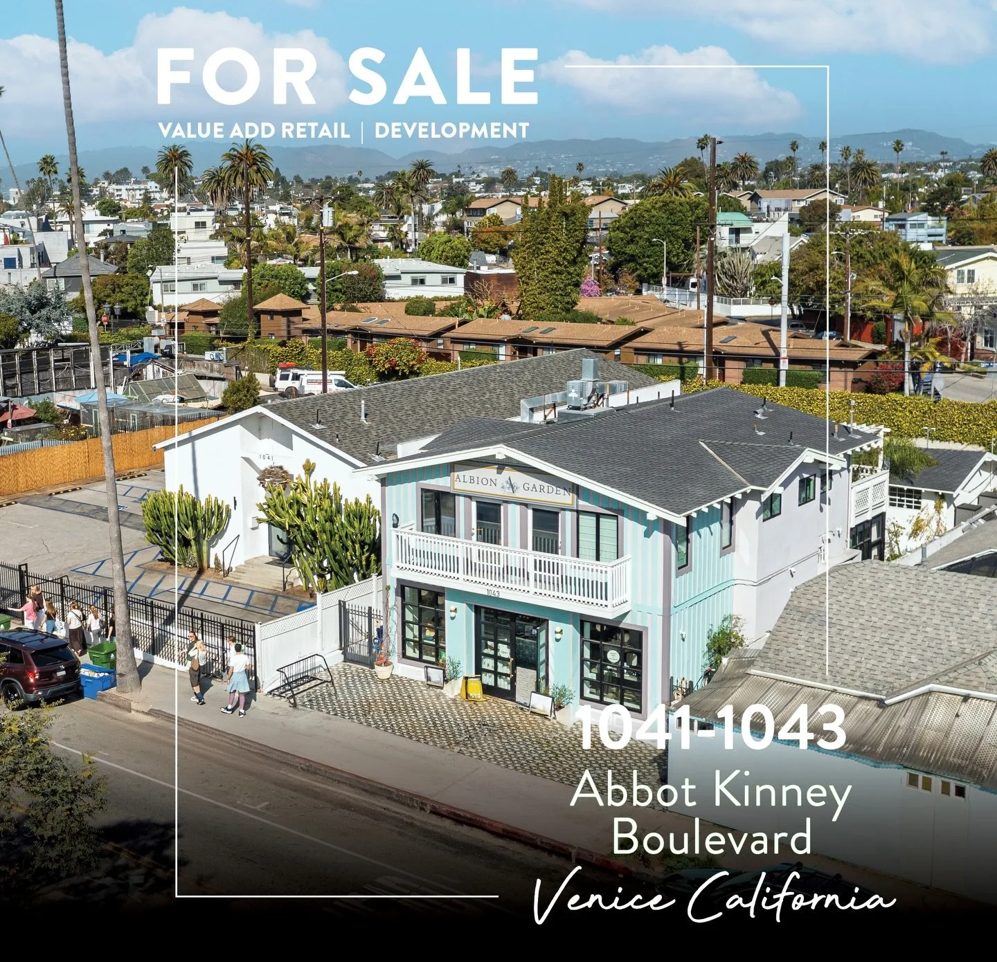 JUST LISTED Two-asset Value-Add Retail &amp; Development offering on Abbot Kinney Blvd, Venice&nbsp;
📍1041+1043 Abbot Kinney Blvd
&nbsp;
Portfolio price:&nbsp;$17.2M
6,579 SF buildings on 11,592 SF of land
1043 Abbot Kinney:&nbsp;4,431 SF @ 100% NNN