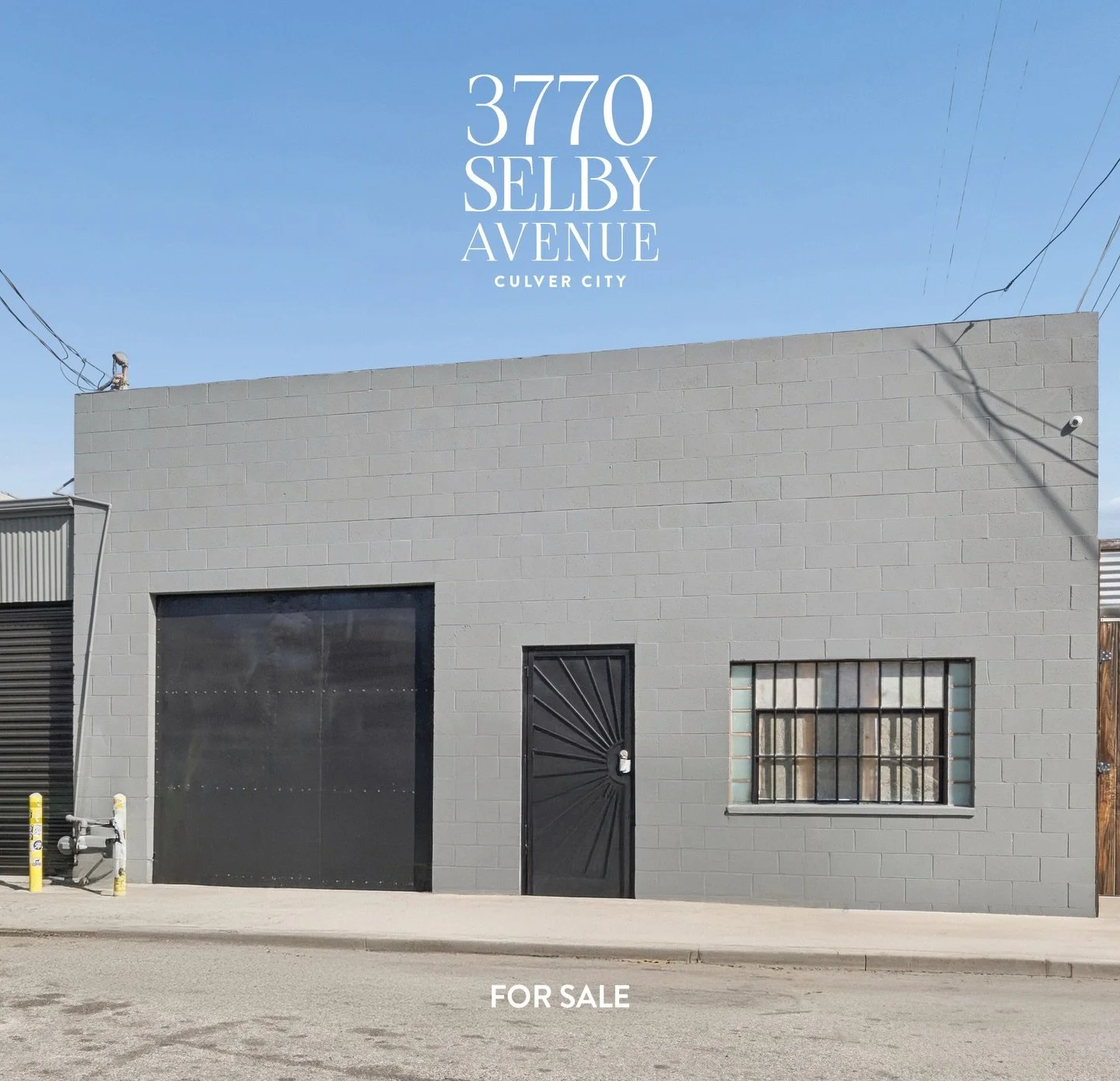 Rare Owner-User creative flex industrial building in one of Culver City&rsquo;s most sought-after submarkets.
📍 3770 Selby Ave, Culver City, CA

ASKING: $1,695,000
BUILDING: 2,526 SF
PP/SF: $671/SF
PARKING: 2 Spaces
APN: 4252-030-025
YEAR BUILT: 196