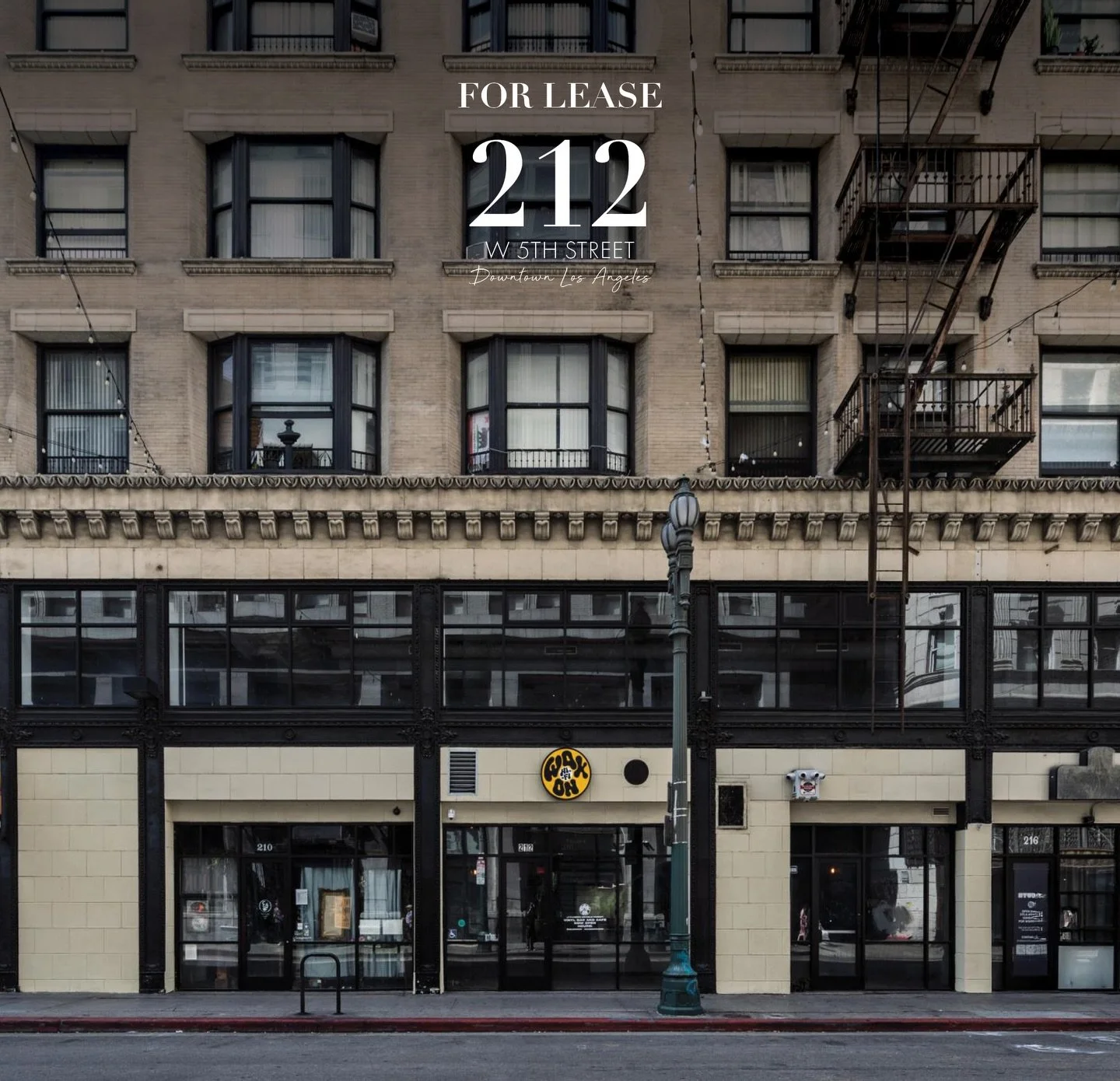 FOR LEASE | Ground floor retail/restaurant space in Historic Downtown Los Angeles, directly across from The Last Bookstore and surrounded by some of the neighborhood&rsquo;s most active retail, dining, and entertainment destinations.

📍 212 W 5th St