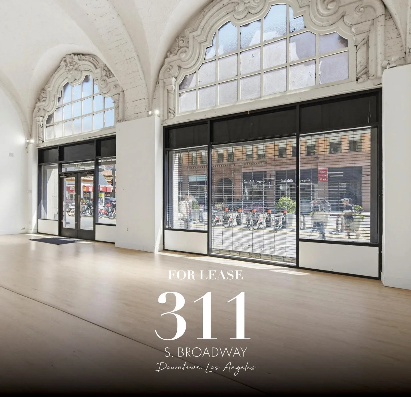 High-impact DTLA retail opportunity in the heart of Broadway&rsquo;s busiest corridor.📍311 S. Broadway
 &bull; 1,455 SF street-facing retail &bull; Abundant natural light with large storefront windows &bull; High ceilings + character-rich historic d