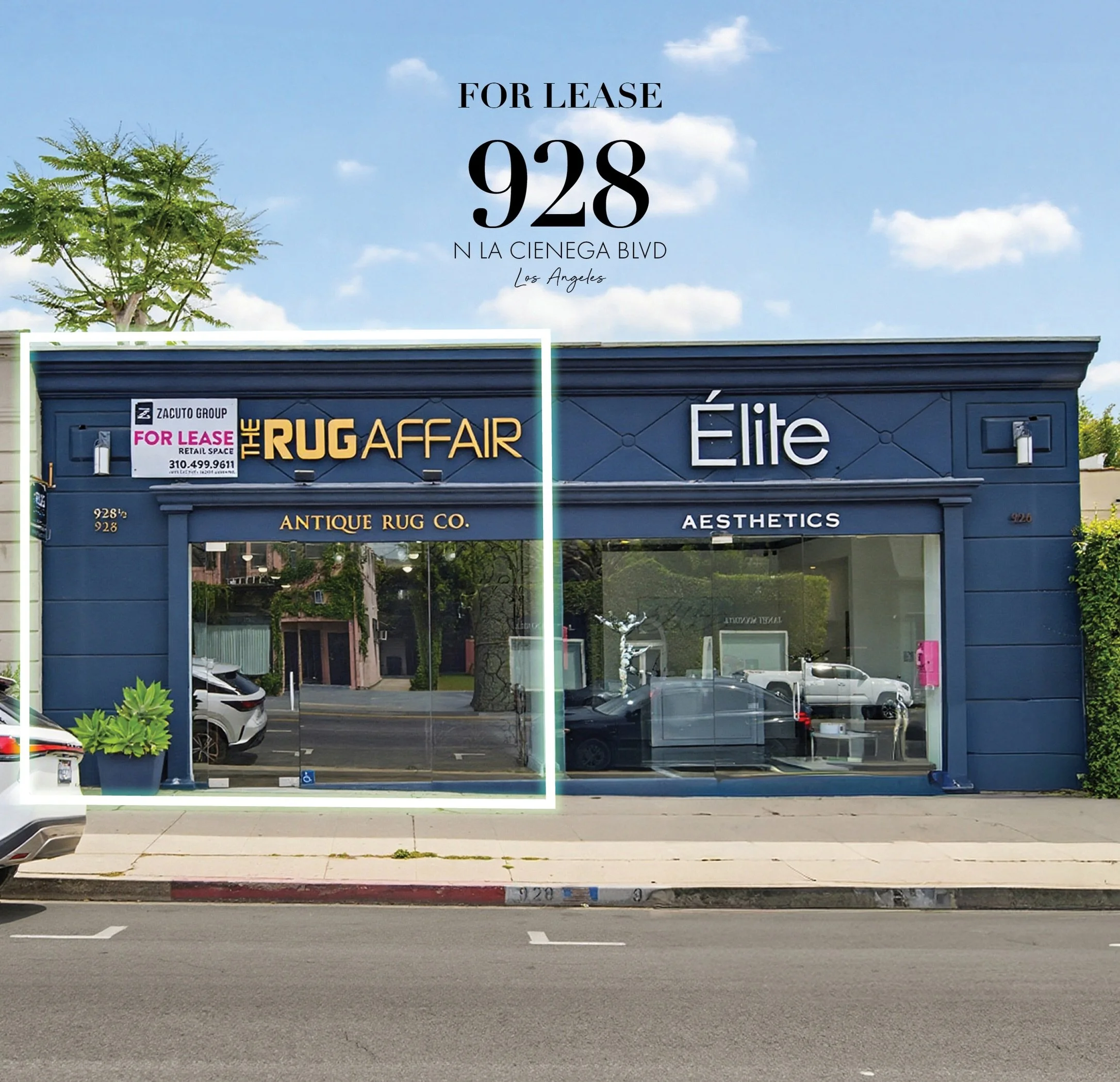 Prime retail frontage in the heart of West Hollywood&rsquo;s Design District, across the street from Nobu!

📍 928 N La Cienega Blvd | 1,400 SF

&bull; High-visibility location on La Cienega Blvd
&bull; Strong pedestrian and vehicular traffic
&bull; 