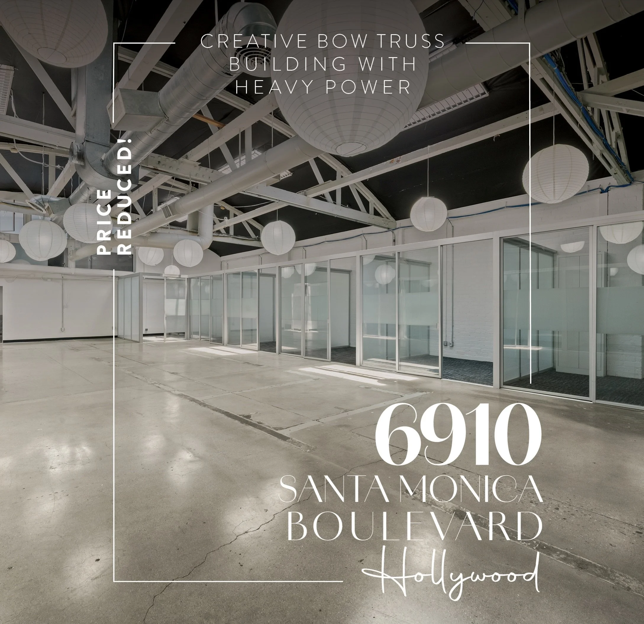 PRICED TO SELL // Creative Bow Truss with Heavy Power in Hollywood&rsquo;s Sycamore District.&nbsp;
Showroom | Flex Warehouse | Creative Office📍6910 Santa Monica Blvd
&nbsp;
&bull; Sale Price: $2,999,999 | $392/SF (Rare owner/user or investor opport
