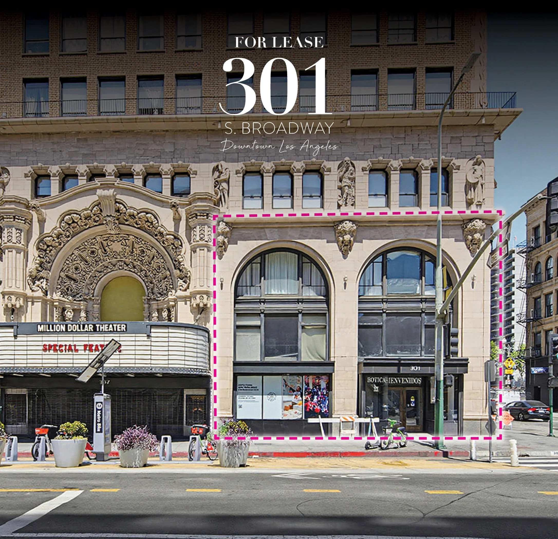 Historic corner retail opportunity in the heart of Downtown LA, steps from Grand Central Market &amp; surrounded by some of the city&rsquo;s most active dining destinations. Ideal for restaurant, cafe, bar, or specialty food concepts with soaring cei
